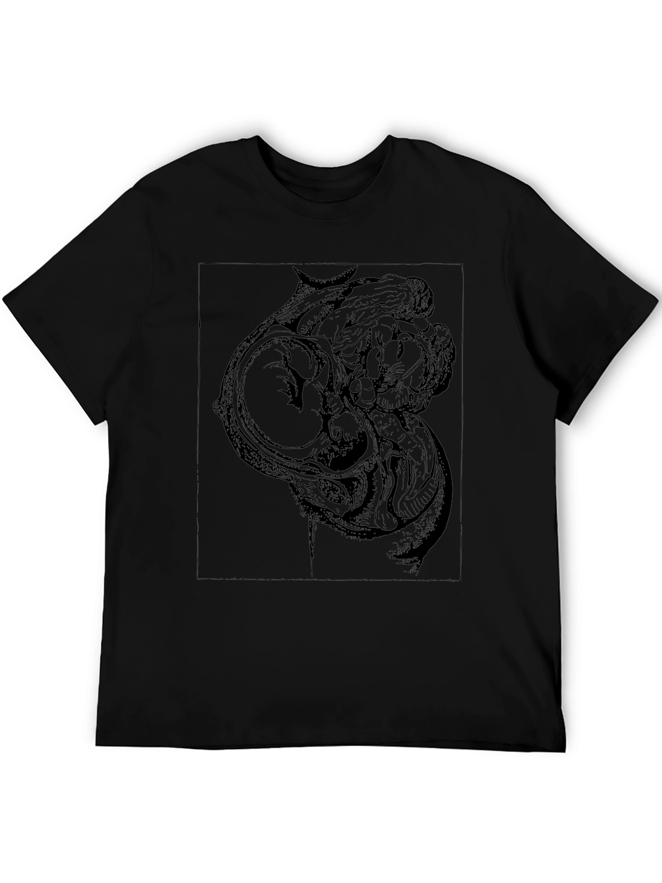 Anatomical Fetus Graphic Print Black T-Shirt
