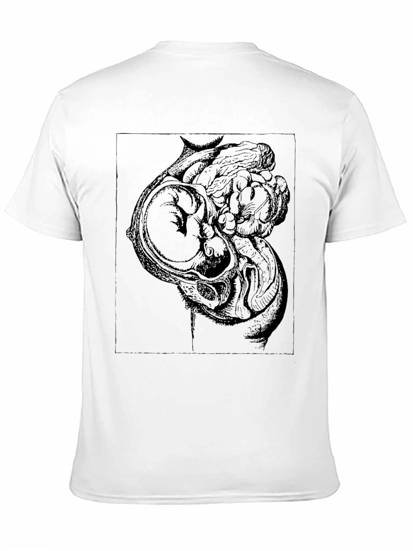 Anatomical Fetus Graphic Print Black T-Shirt