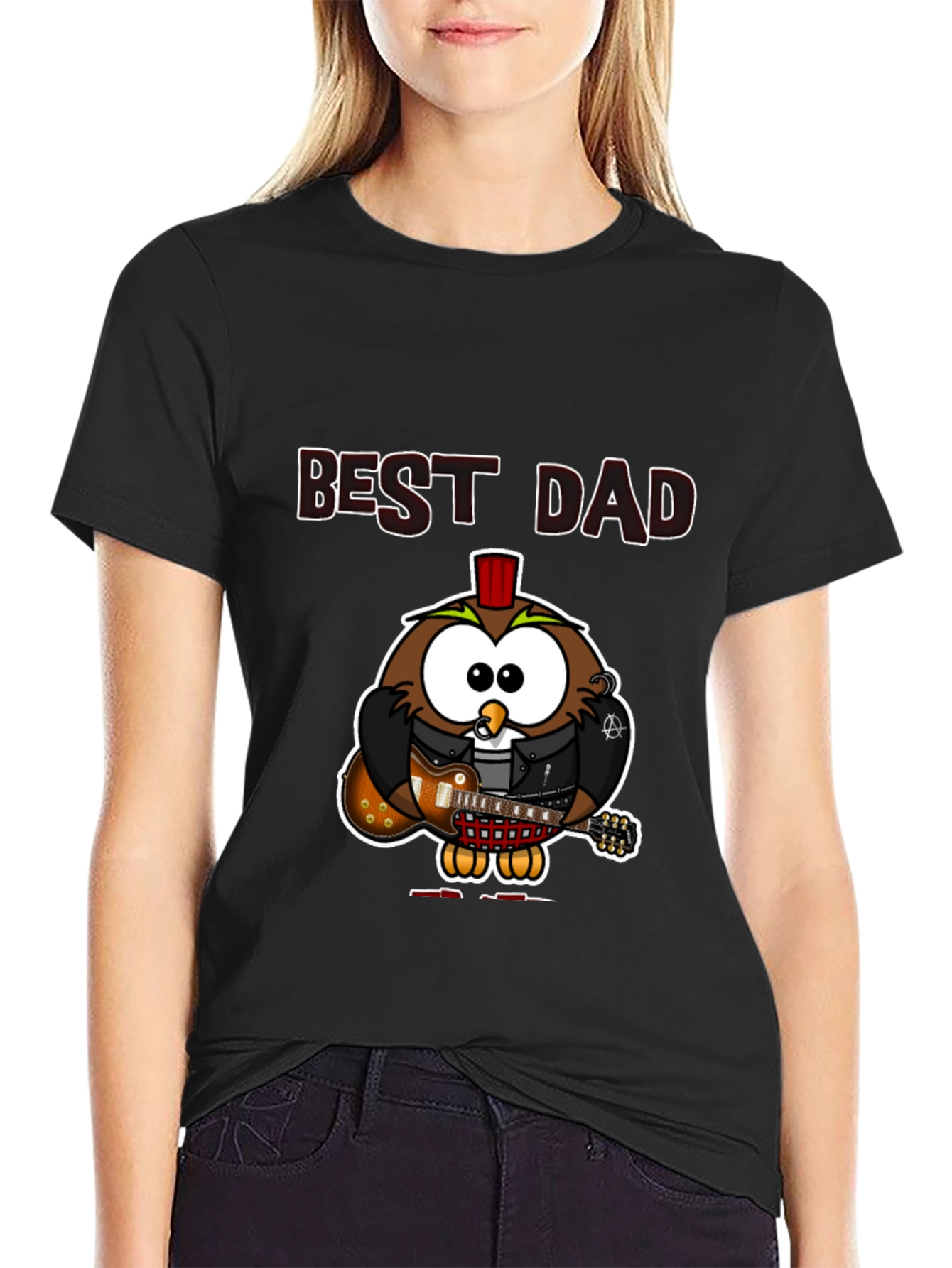 Best Dad Owl Guitar T-Shirt