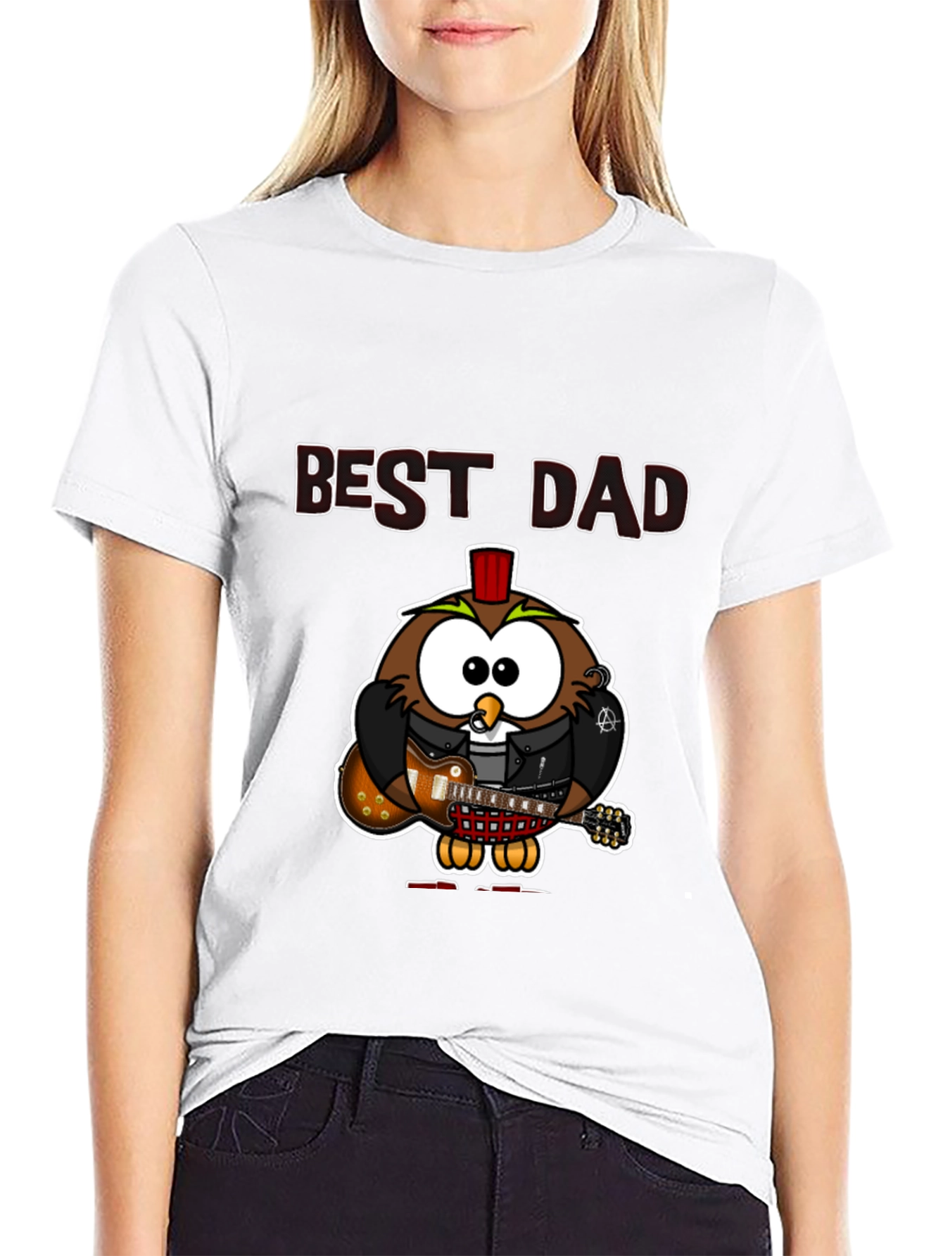 Best Dad Owl Guitar T-Shirt