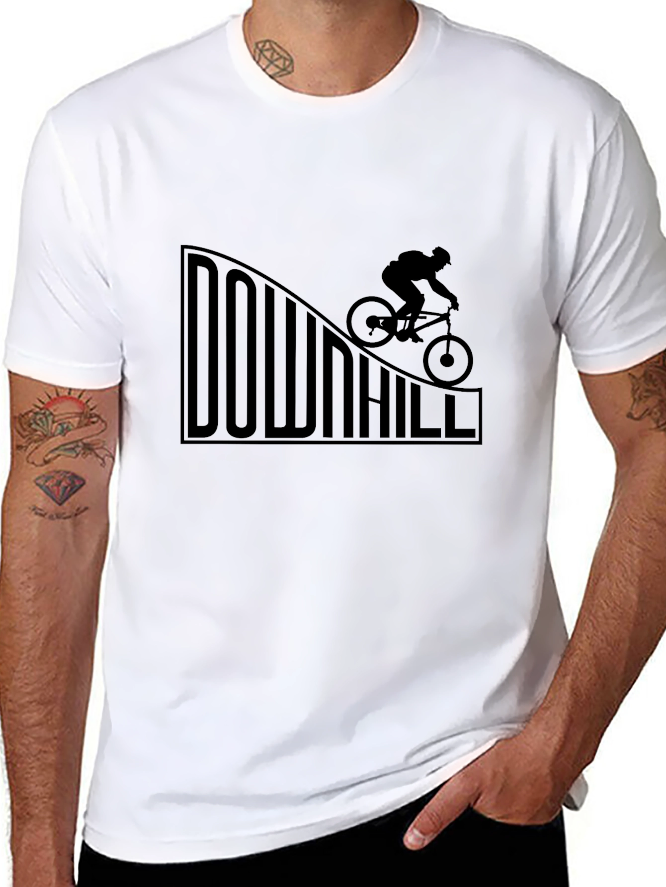 Downhill Biker Graphic Tee - Black