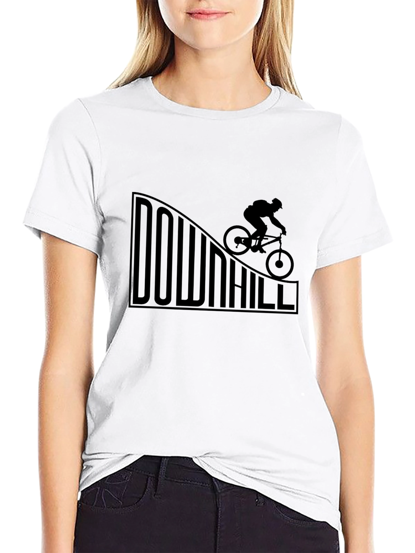 Downhill Biker Graphic Tee - Black