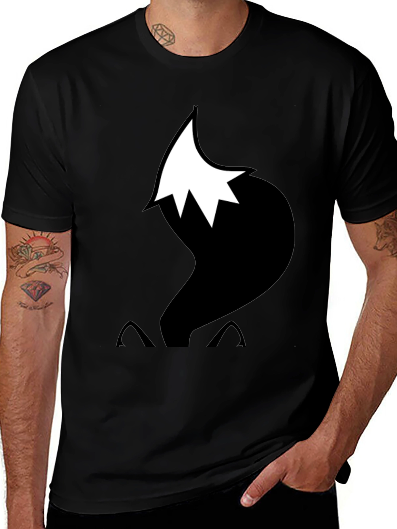 Fox Tail Graphic T-Shirt - Black