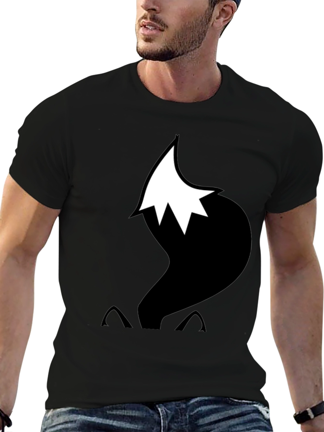 Fox Tail Graphic T-Shirt - Black