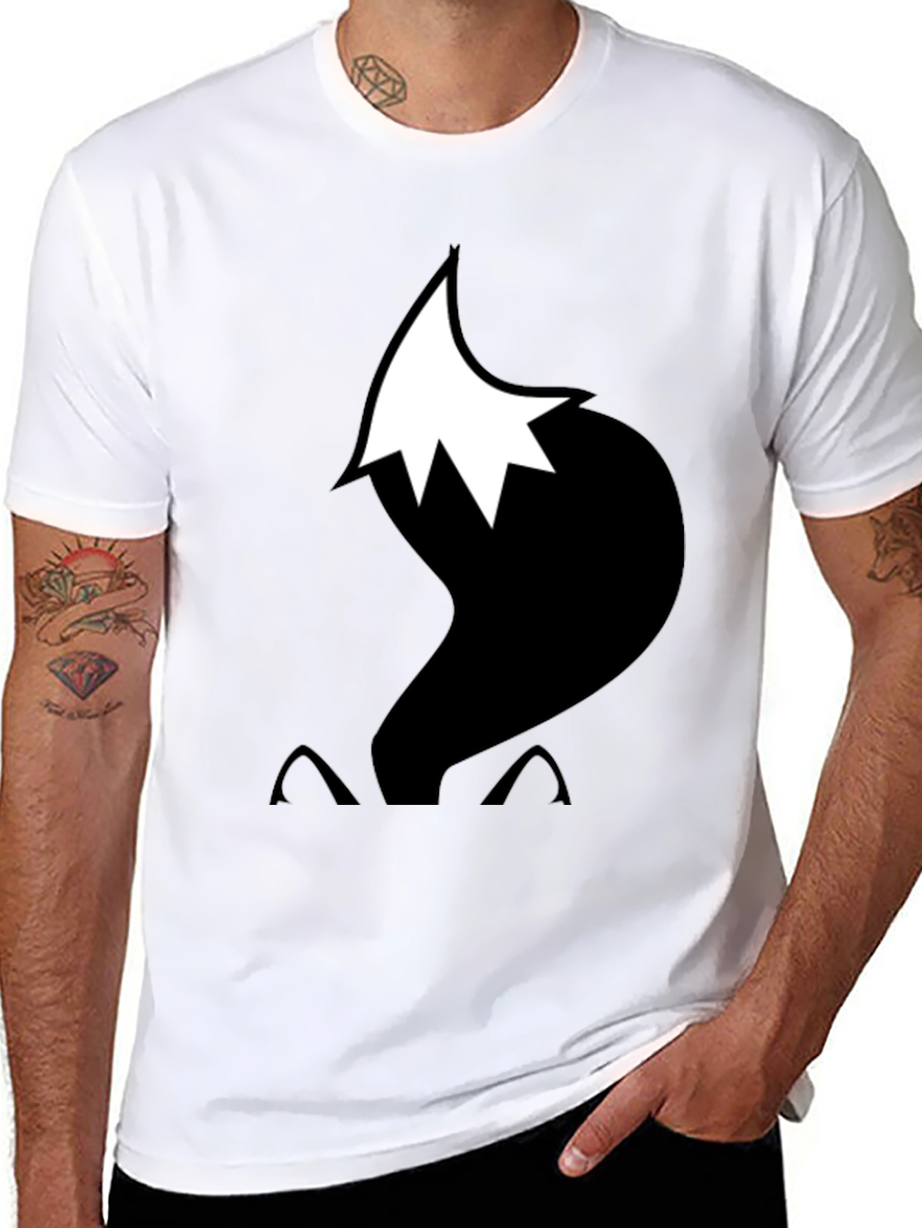 Fox Tail Graphic T-Shirt - Black