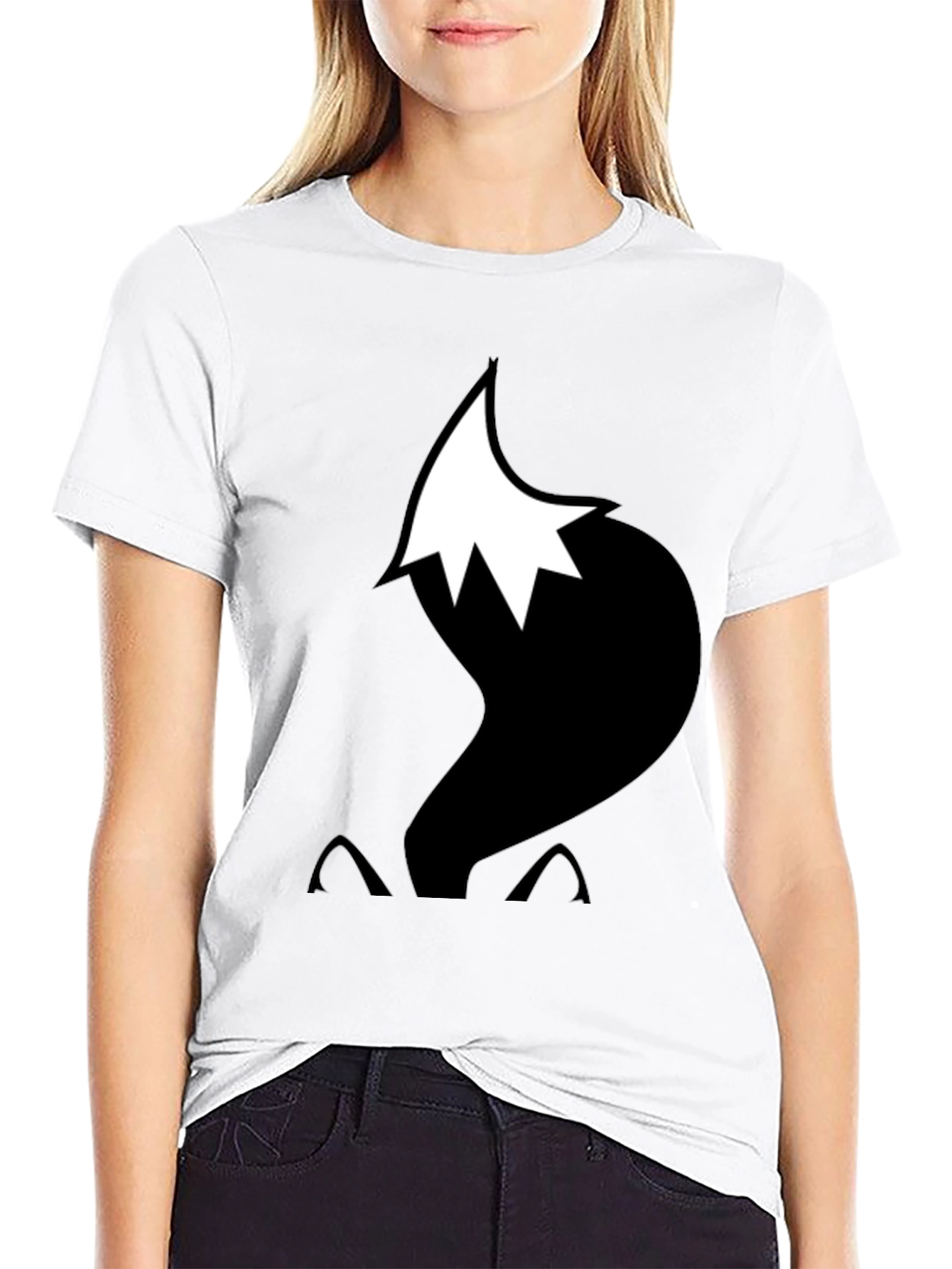 Fox Tail Graphic T-Shirt - Black