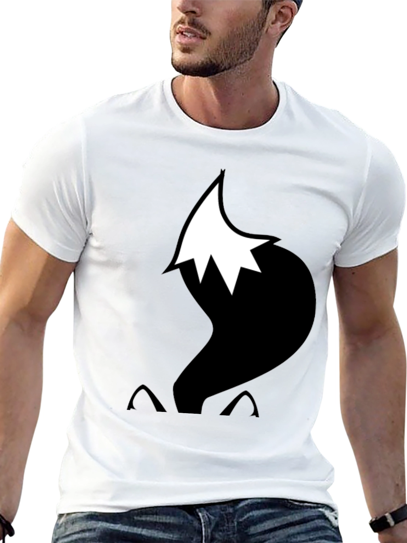 Fox Tail Graphic T-Shirt - Black