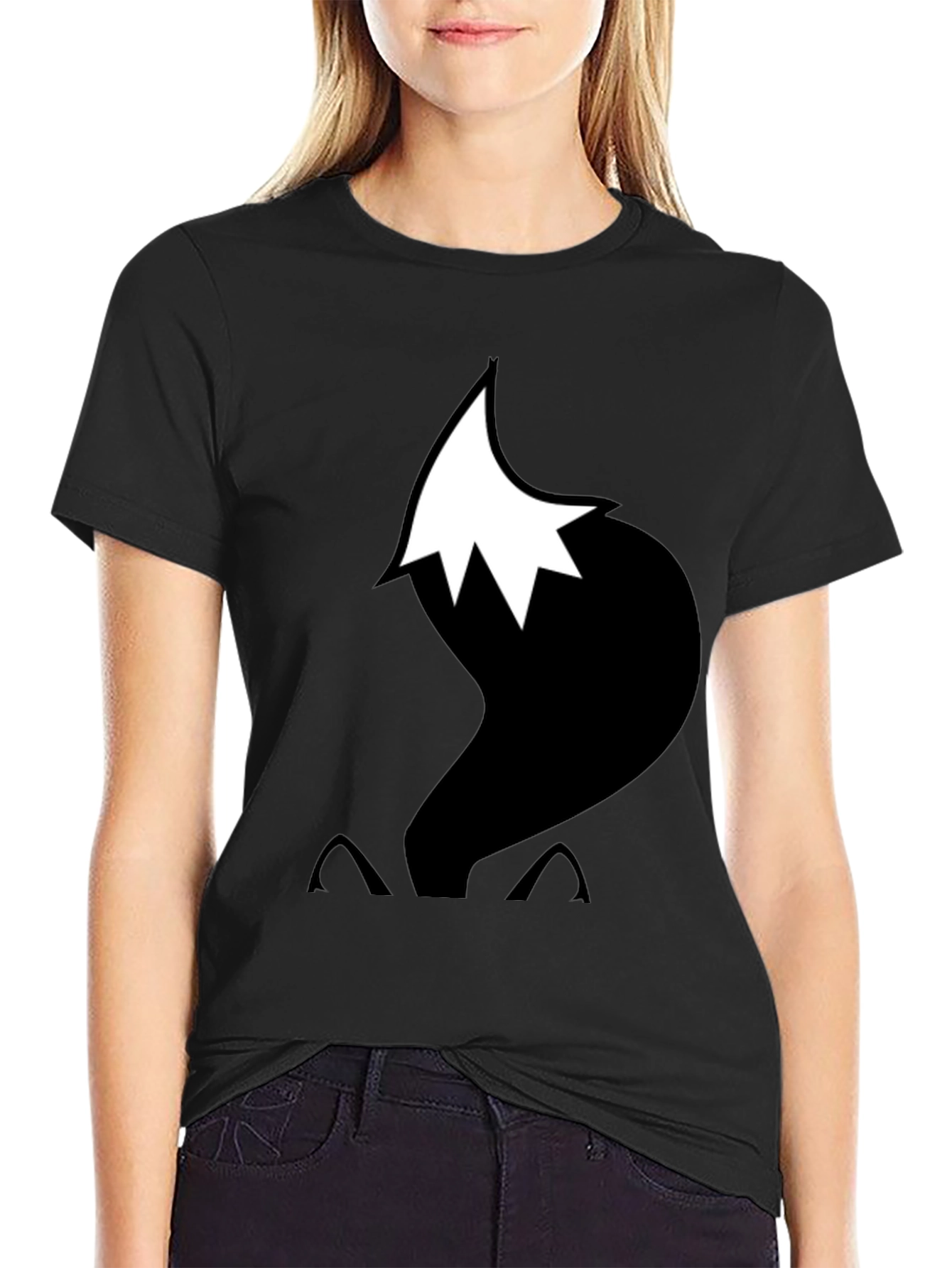 Fox Tail Graphic T-Shirt - Black