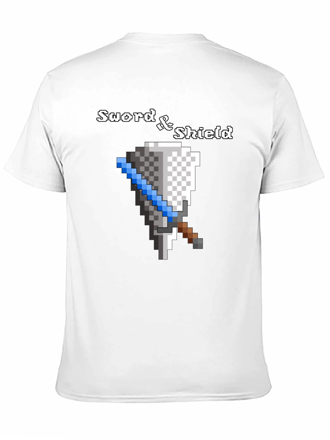 Sword and Shield Pixel Graphic Black T-Shirt