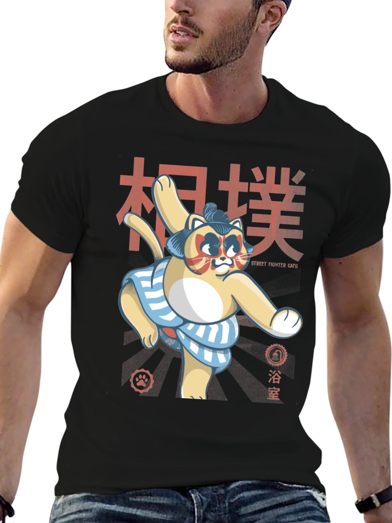 Sumo Cat T-Shirt - Street Fighter Cats