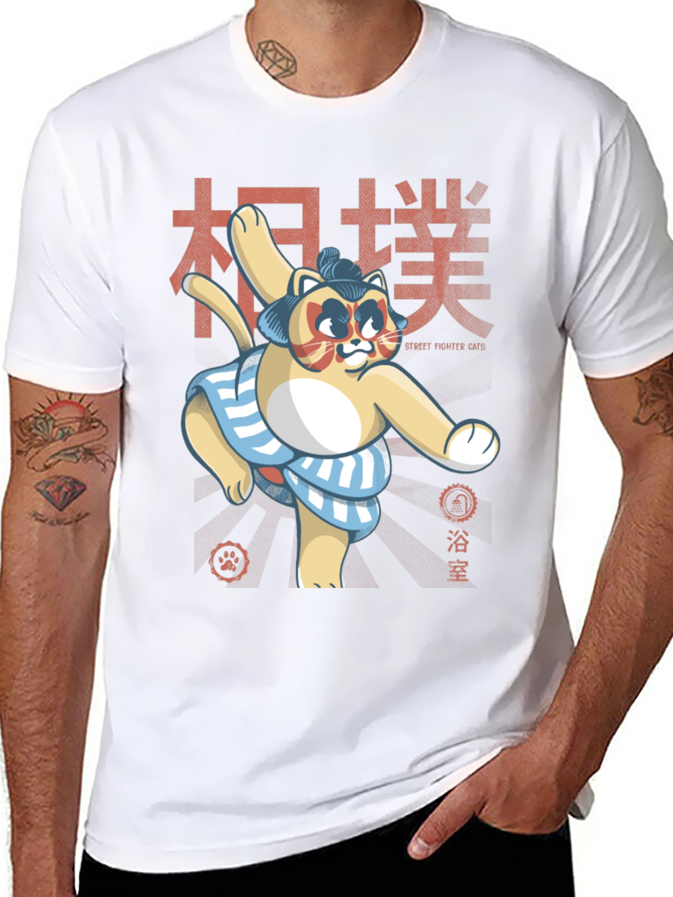 Sumo Cat T-Shirt - Street Fighter Cats