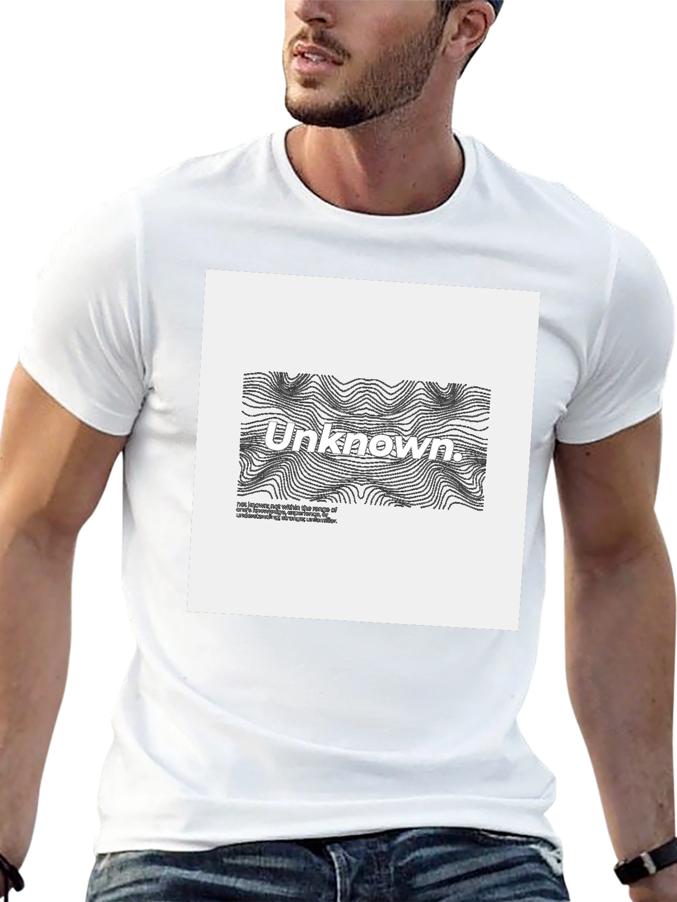 Unknown Graphic Tee - Black Cotton Blend Casual Wear