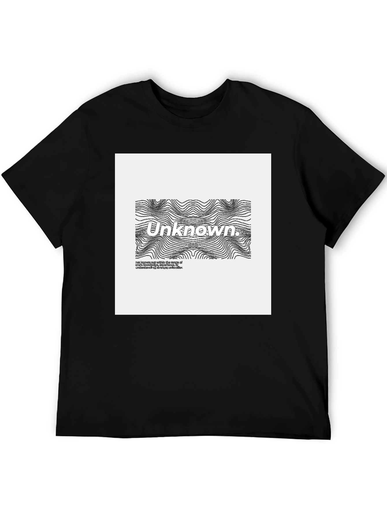 Unknown Graphic Tee - Black Cotton Blend Casual Wear