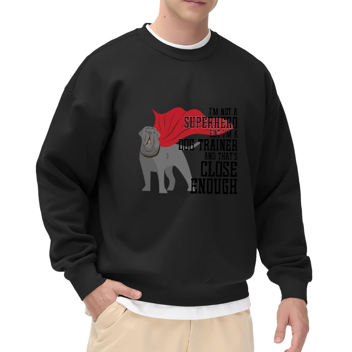 DOG TRAINER SUPERHERO - Funny Dog Trainer Graphic ԲÁìÎÀÒÂ | Unisex Pullover Sweatshirt