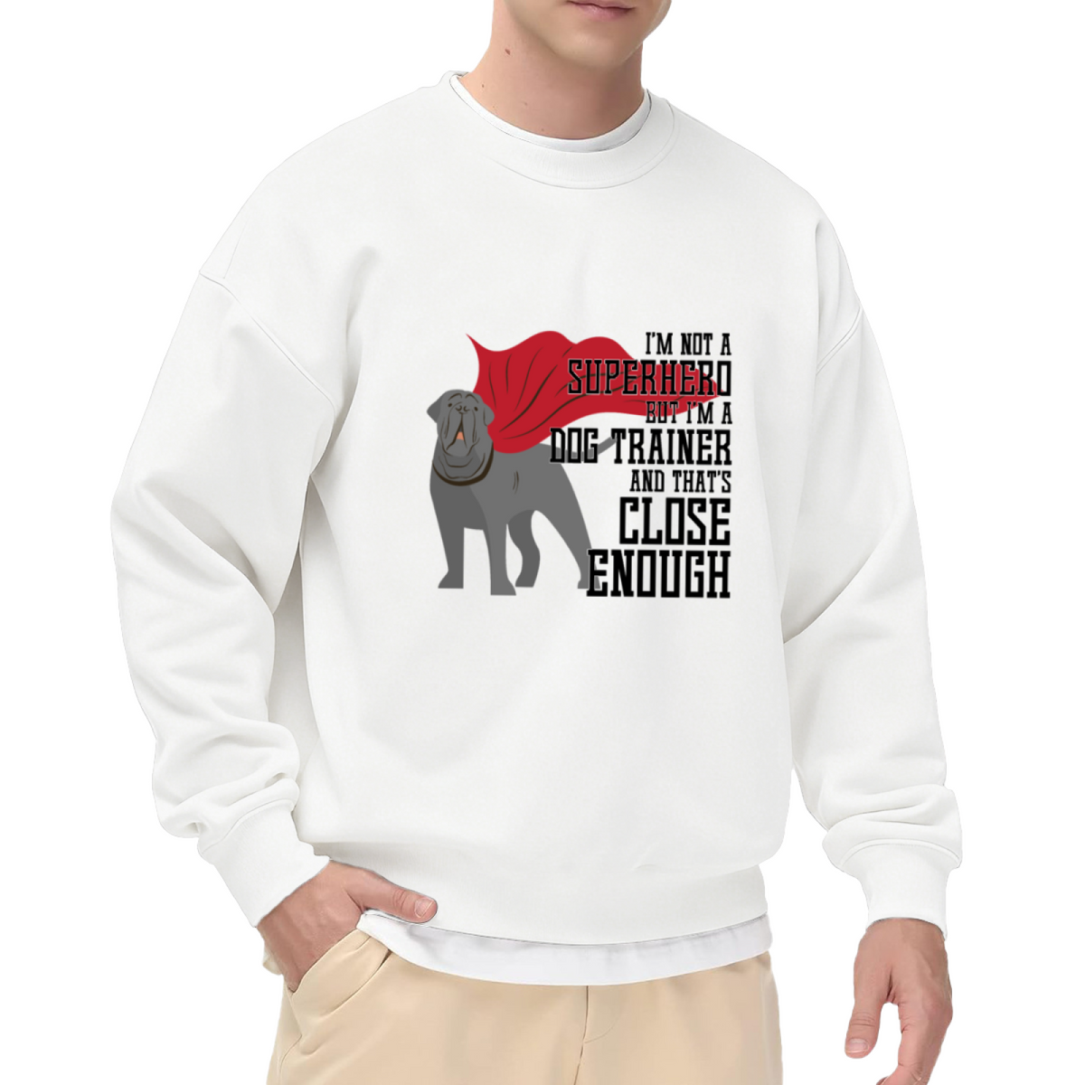 DOG TRAINER SUPERHERO - Funny Dog Trainer Graphic ԲÁìÎÀÒÂ | Unisex Pullover Sweatshirt