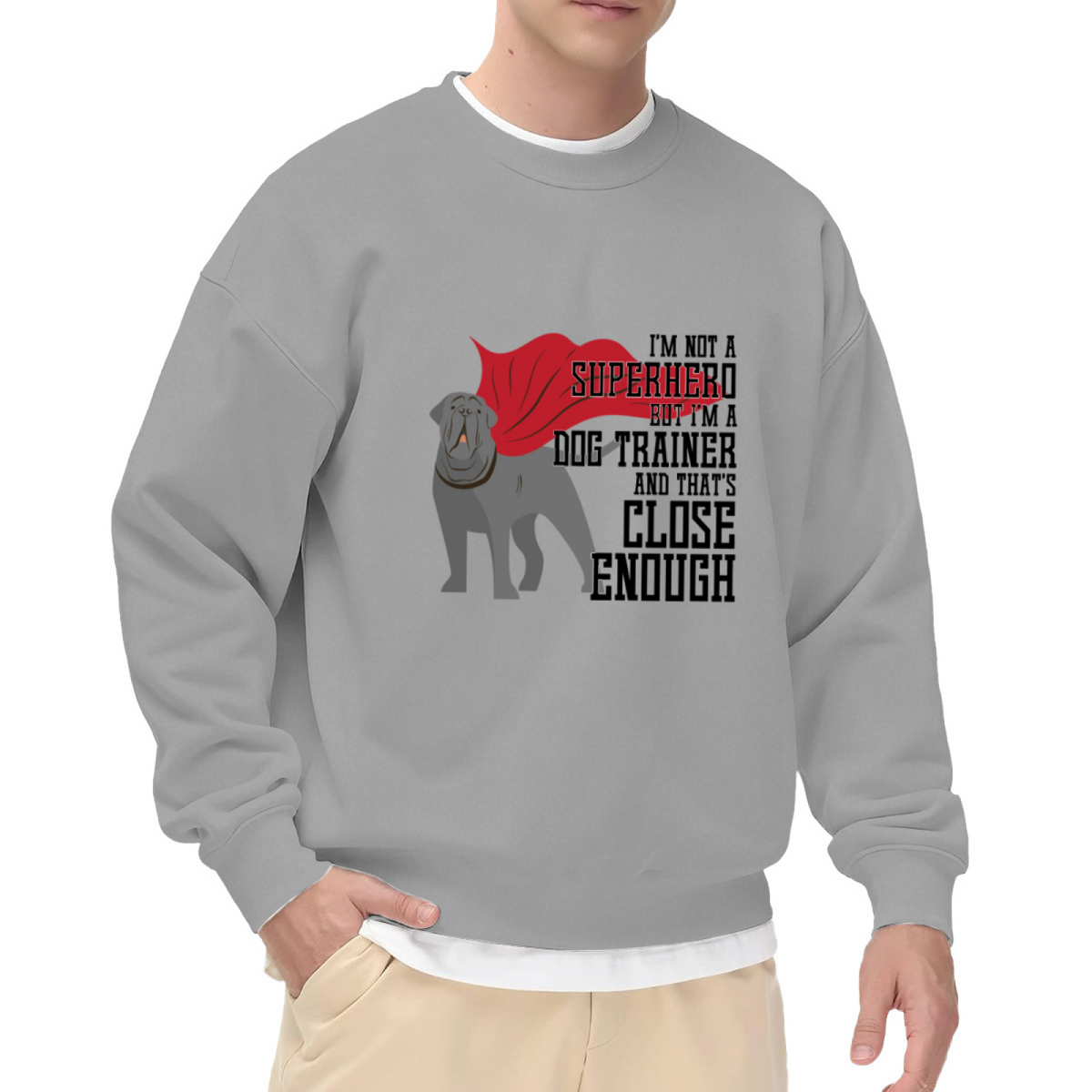 DOG TRAINER SUPERHERO - Funny Dog Trainer Graphic ԲÁìÎÀÒÂ | Unisex Pullover Sweatshirt