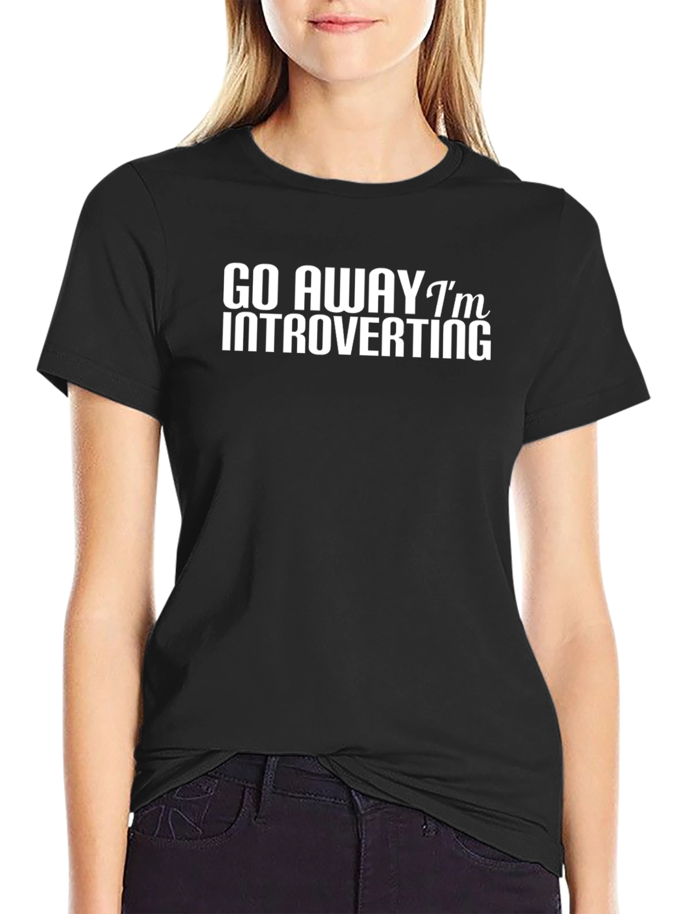 Introvert Tee - Go Away Im Introverting Black T-Shirt