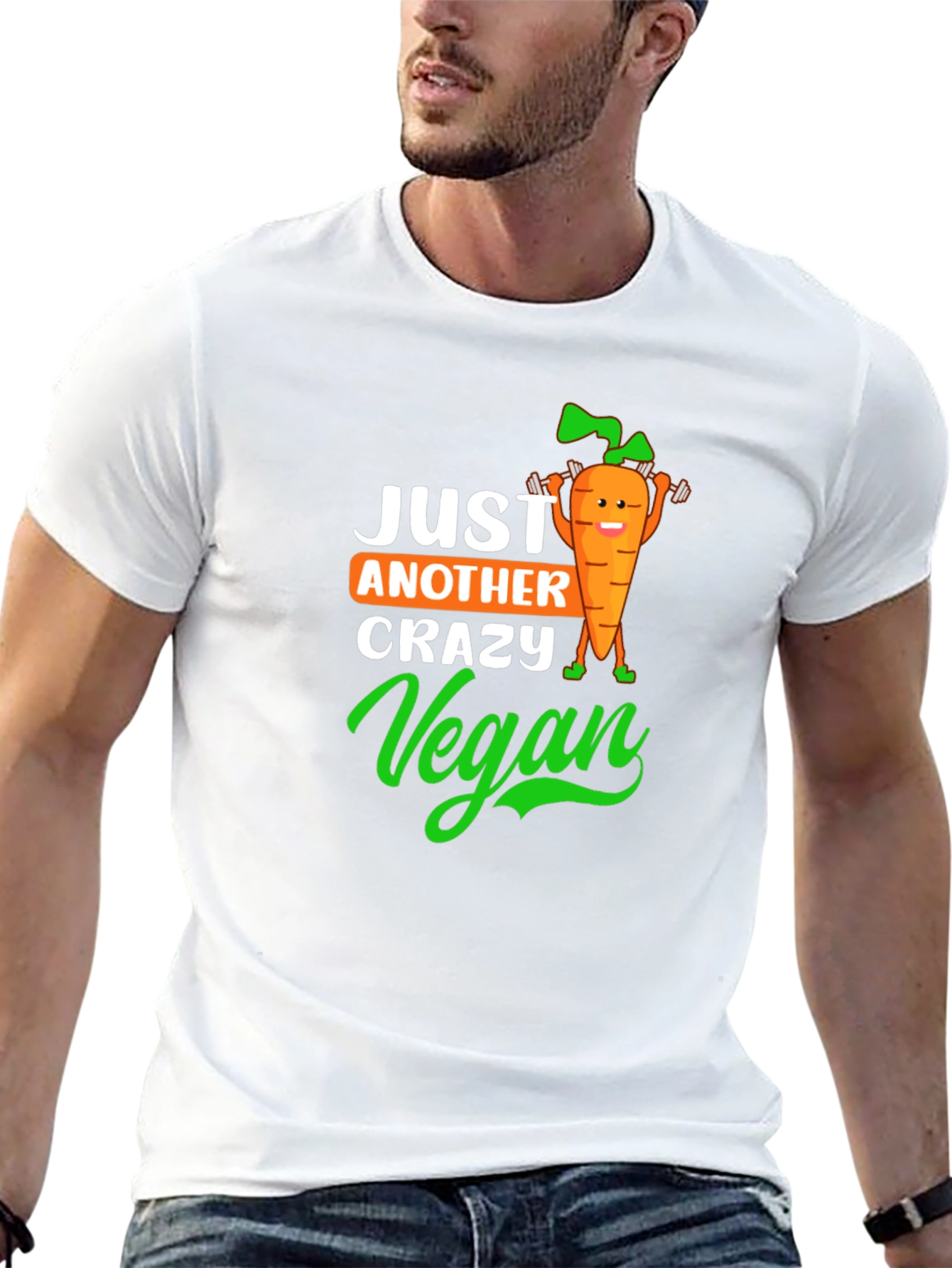 Crazy Vegan T-Shirt - Fun Carrot Design