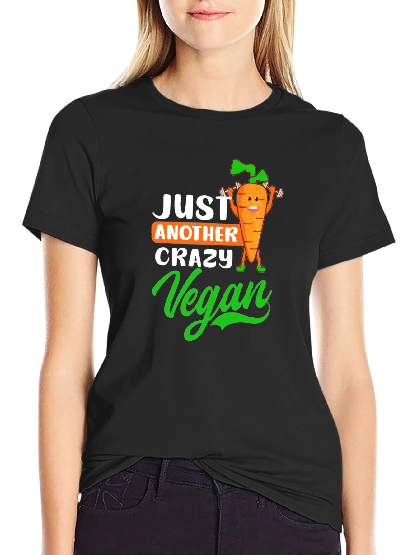 Crazy Vegan T-Shirt - Fun Carrot Design