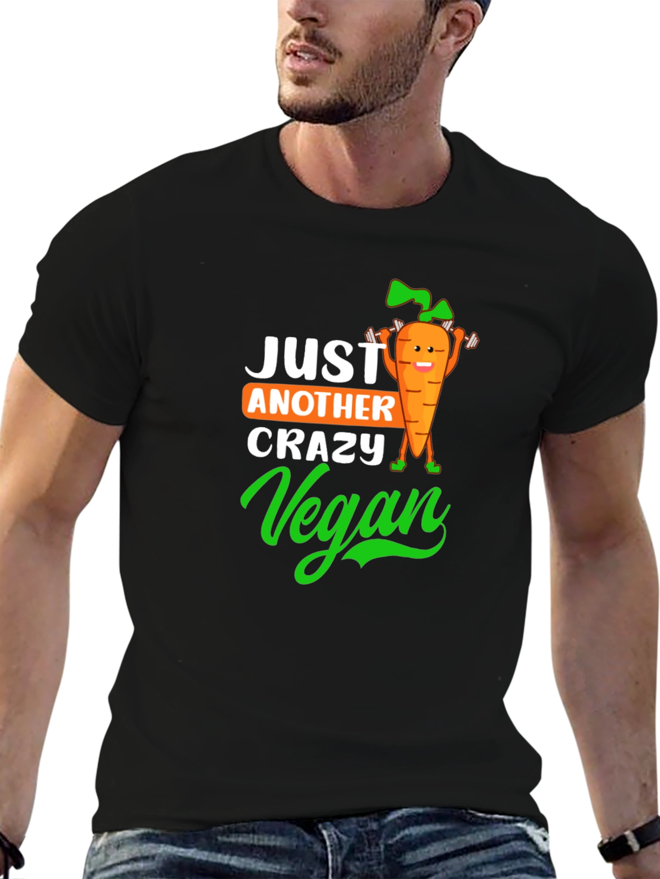 Crazy Vegan T-Shirt - Fun Carrot Design