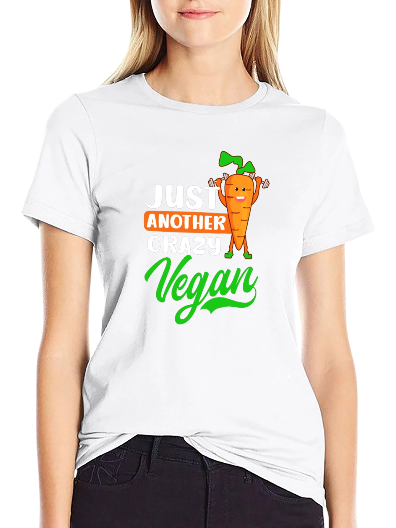 Crazy Vegan T-Shirt - Fun Carrot Design