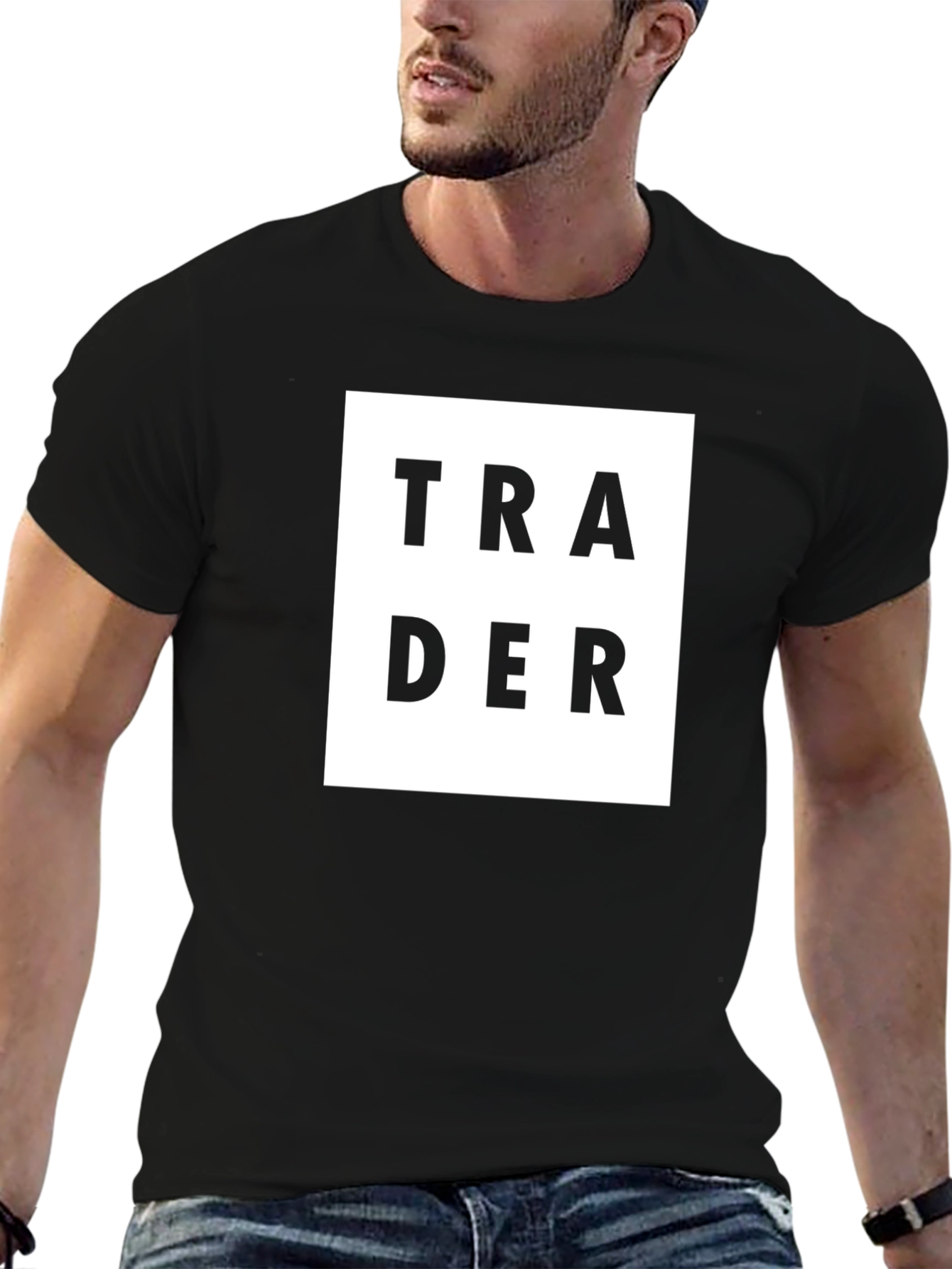 Trader Tee - Black Cotton Short Sleeve