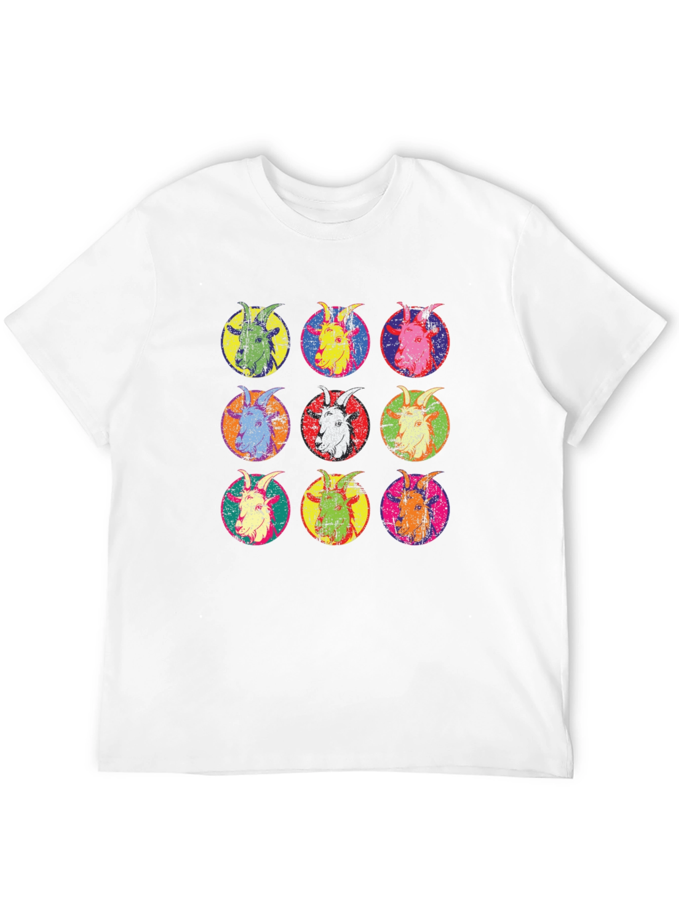 Pop Art Goat Head T-Shirt - Unique Design