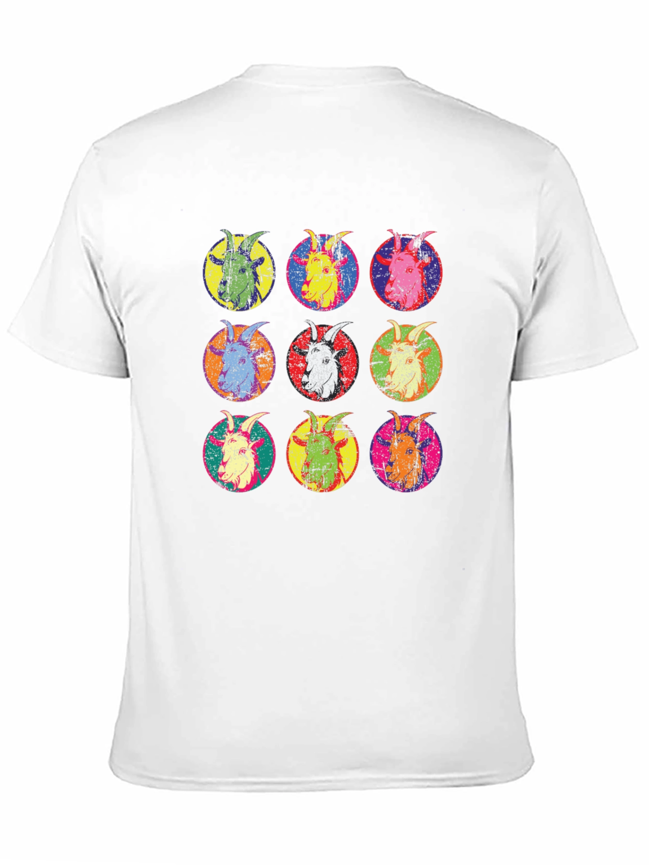 Pop Art Goat Head T-Shirt - Unique Design