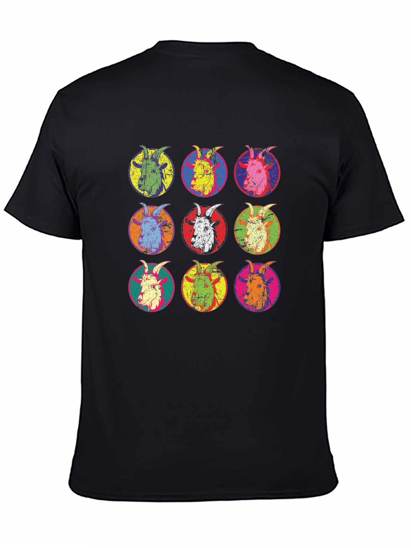 Pop Art Goat Head T-Shirt - Unique Design