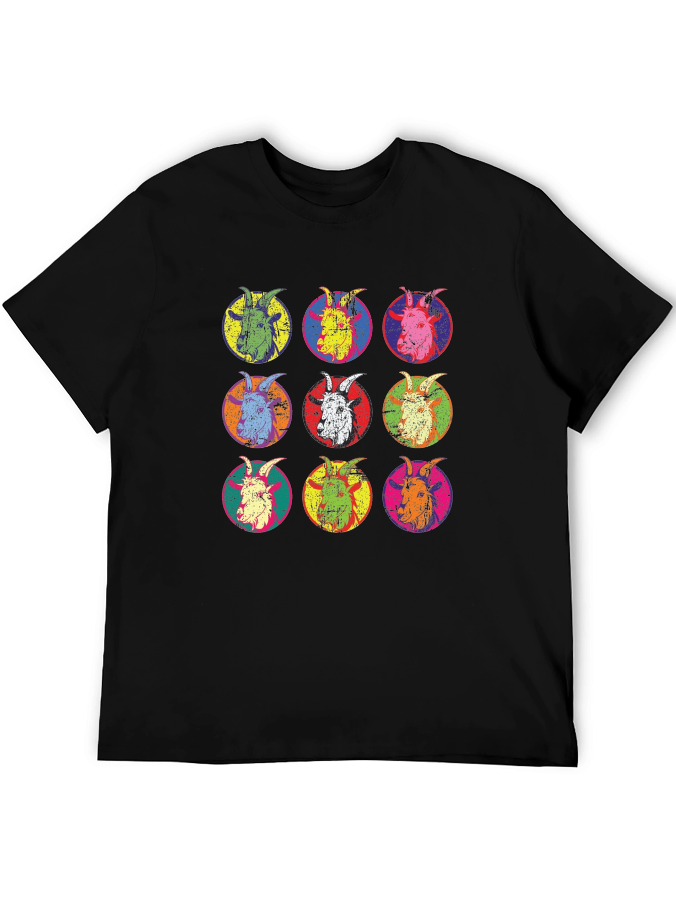 Pop Art Goat Head T-Shirt - Unique Design