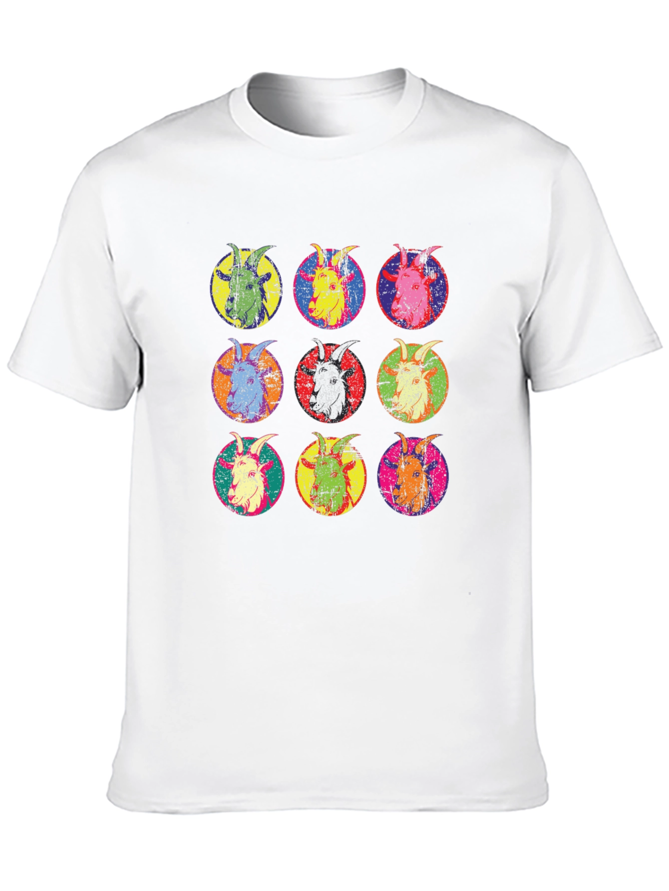 Pop Art Goat Head T-Shirt - Unique Design