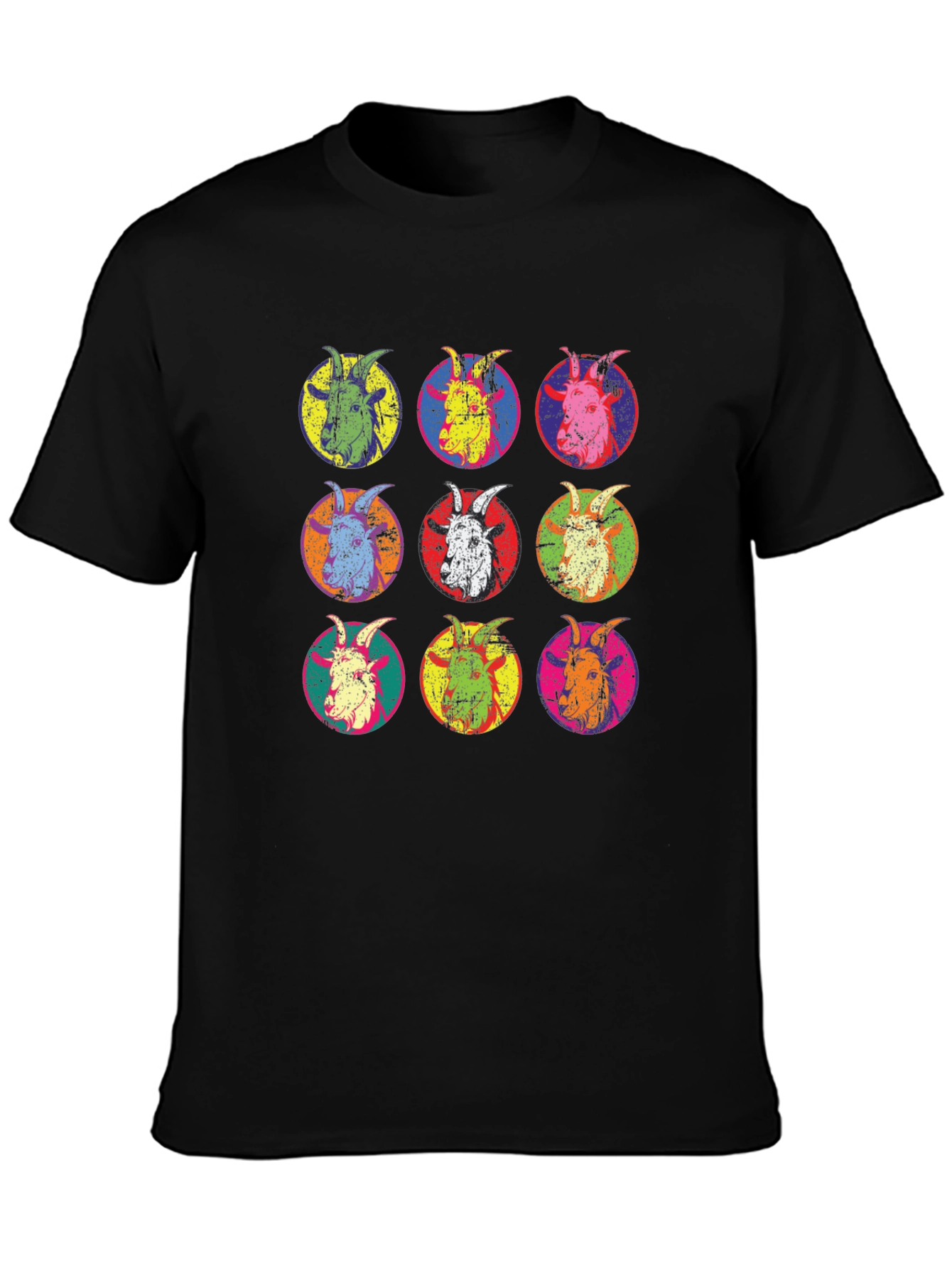 Pop Art Goat Head T-Shirt - Unique Design