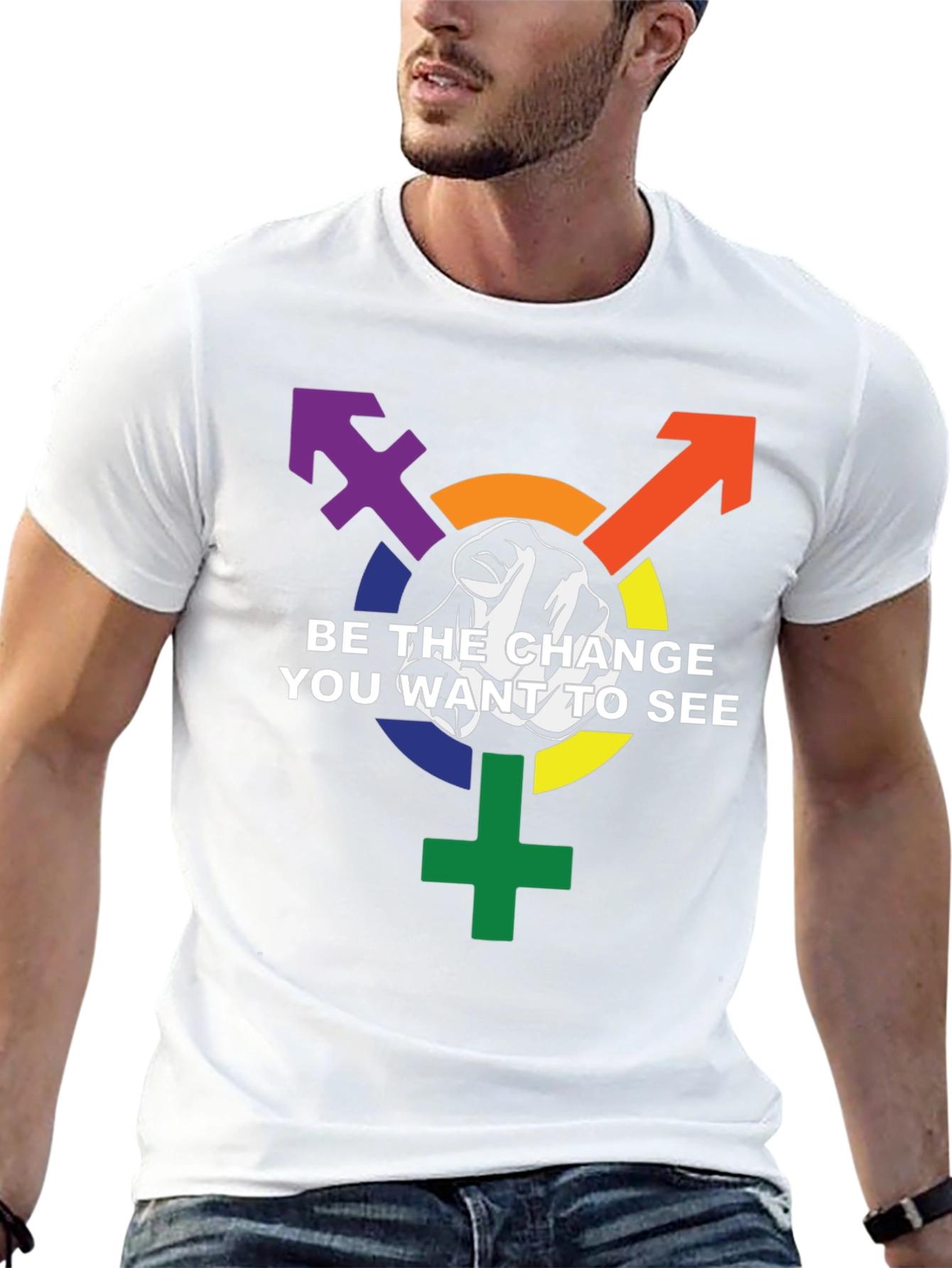 Be the Change Graphic Tee - LGBTQ+ Pride Shirt