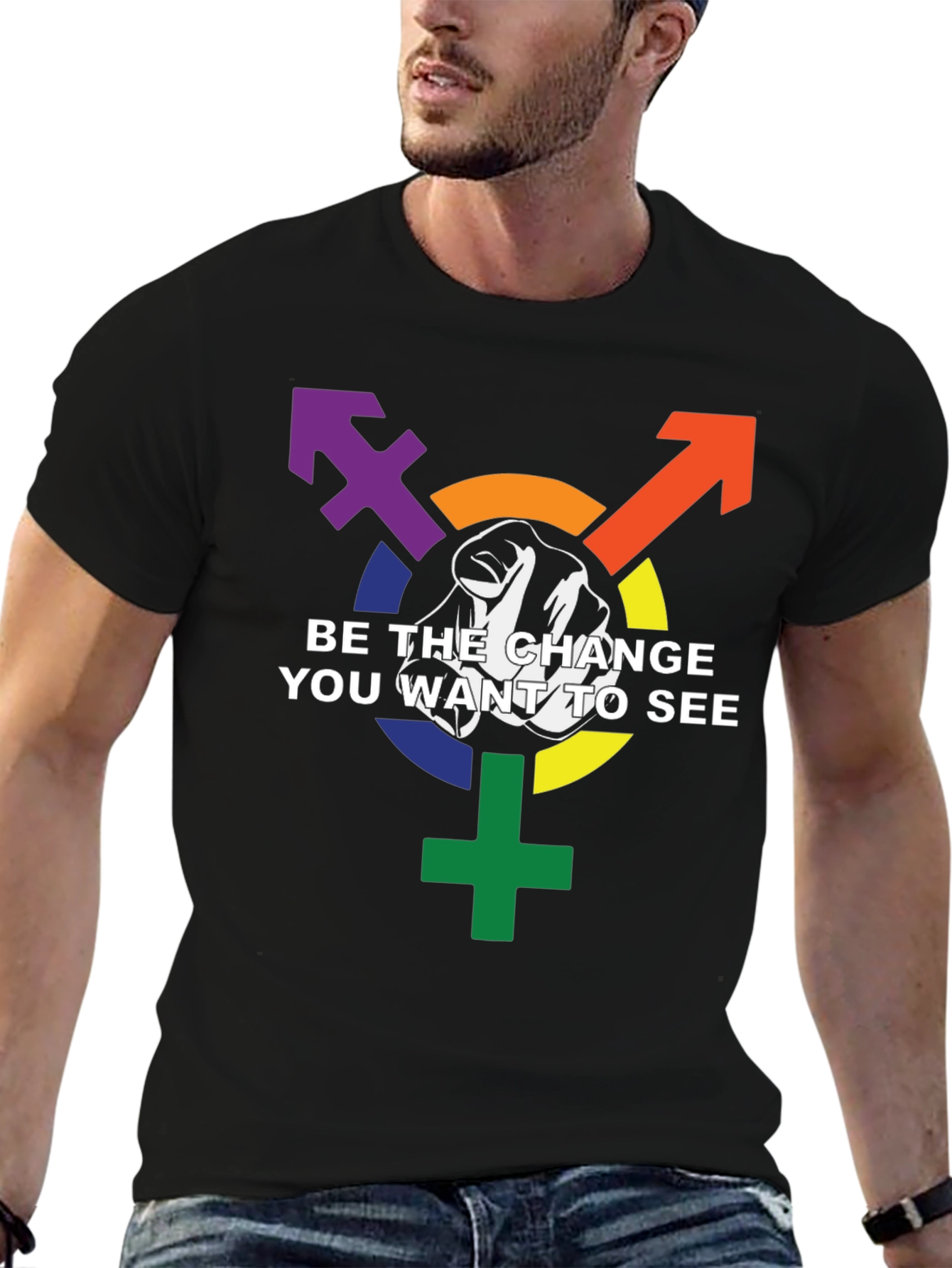 Be the Change Graphic Tee - LGBTQ+ Pride Shirt