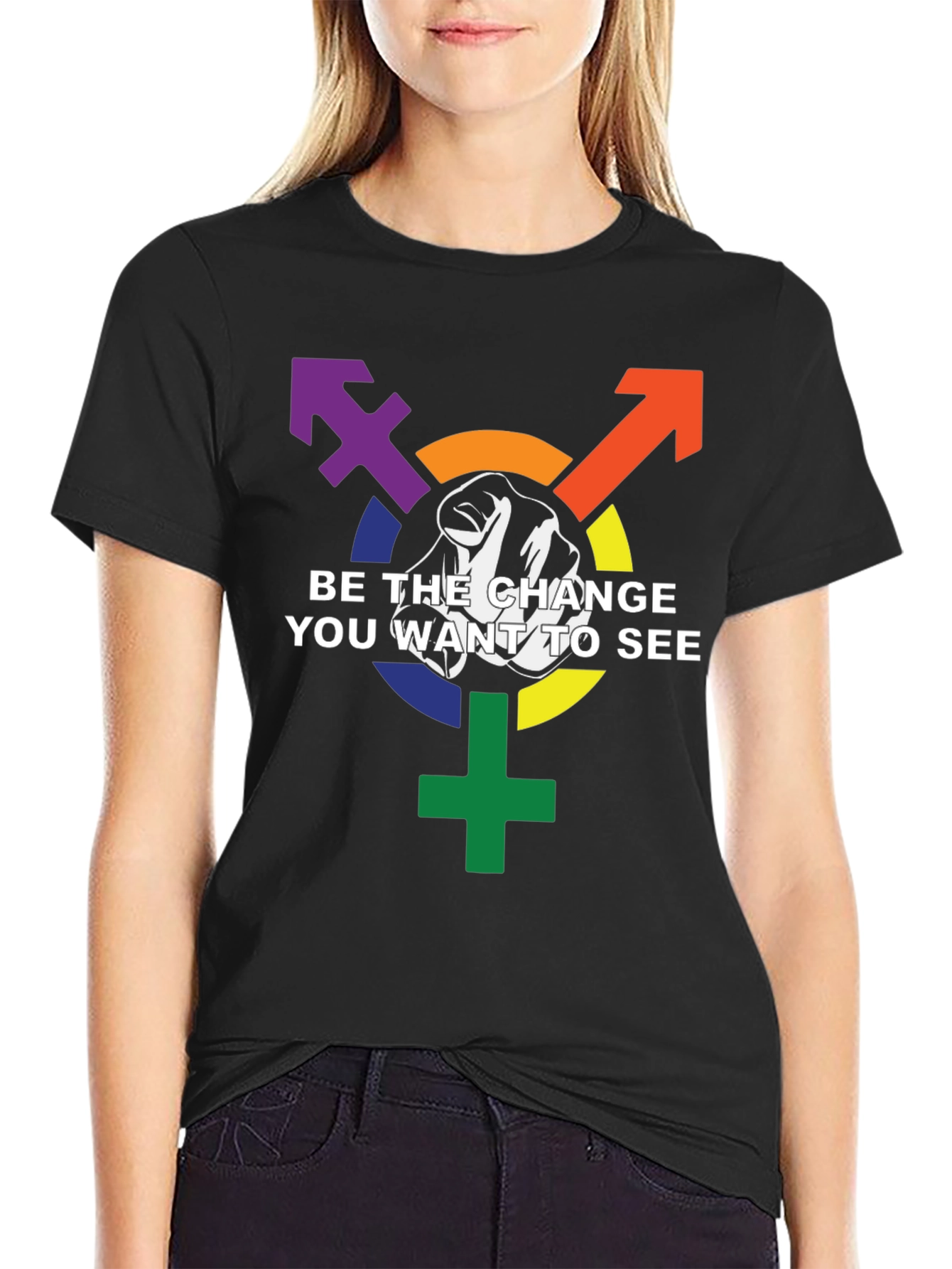 Be the Change Graphic Tee - LGBTQ+ Pride Shirt
