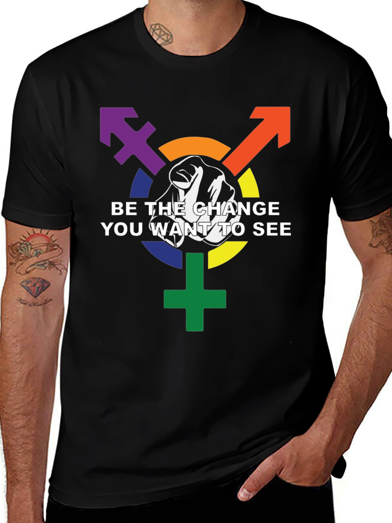 Be the Change Graphic Tee - LGBTQ+ Pride Shirt