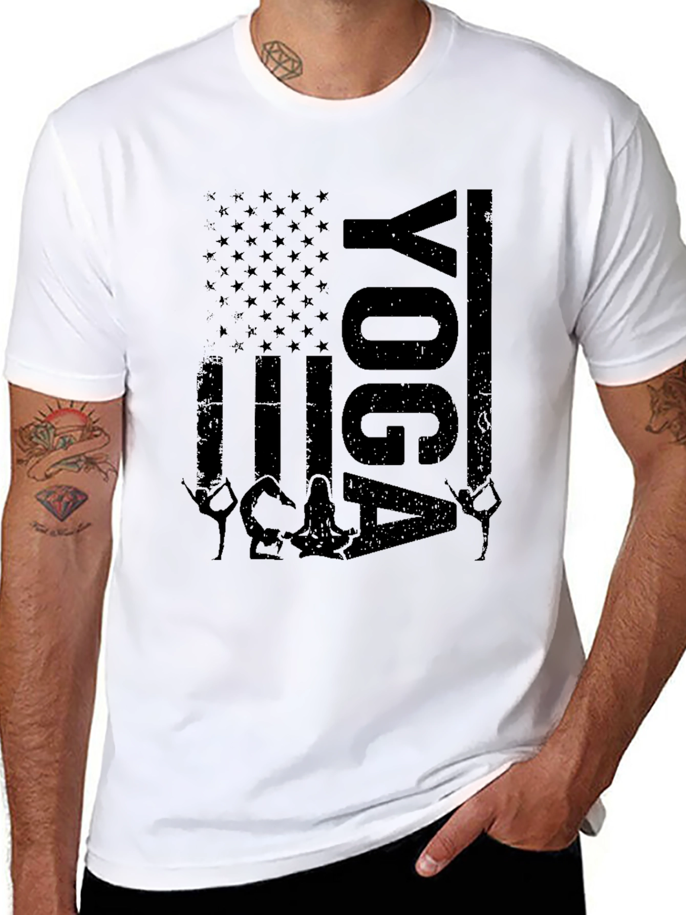 Yoga American Flag T-Shirt