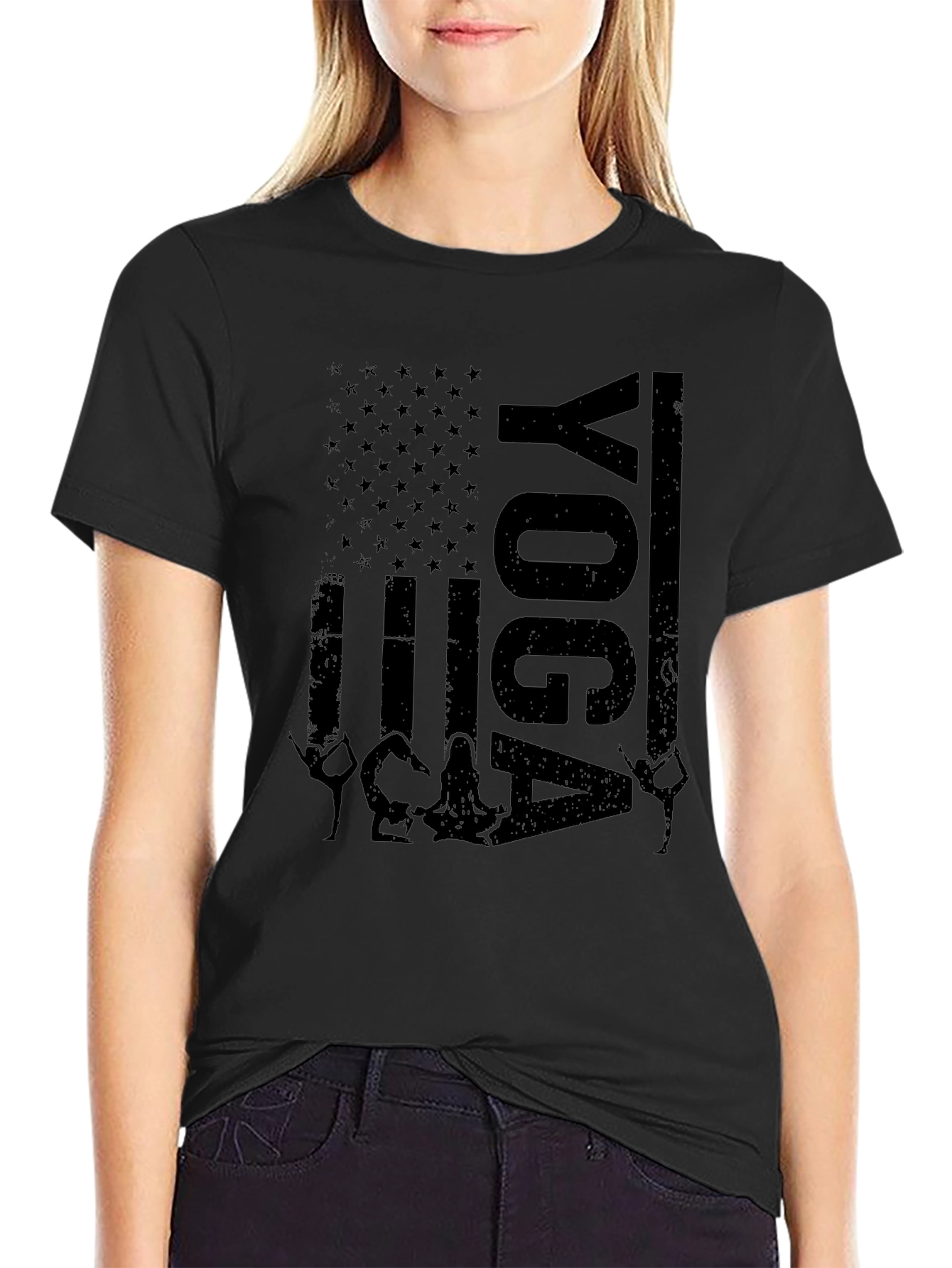 Yoga American Flag T-Shirt