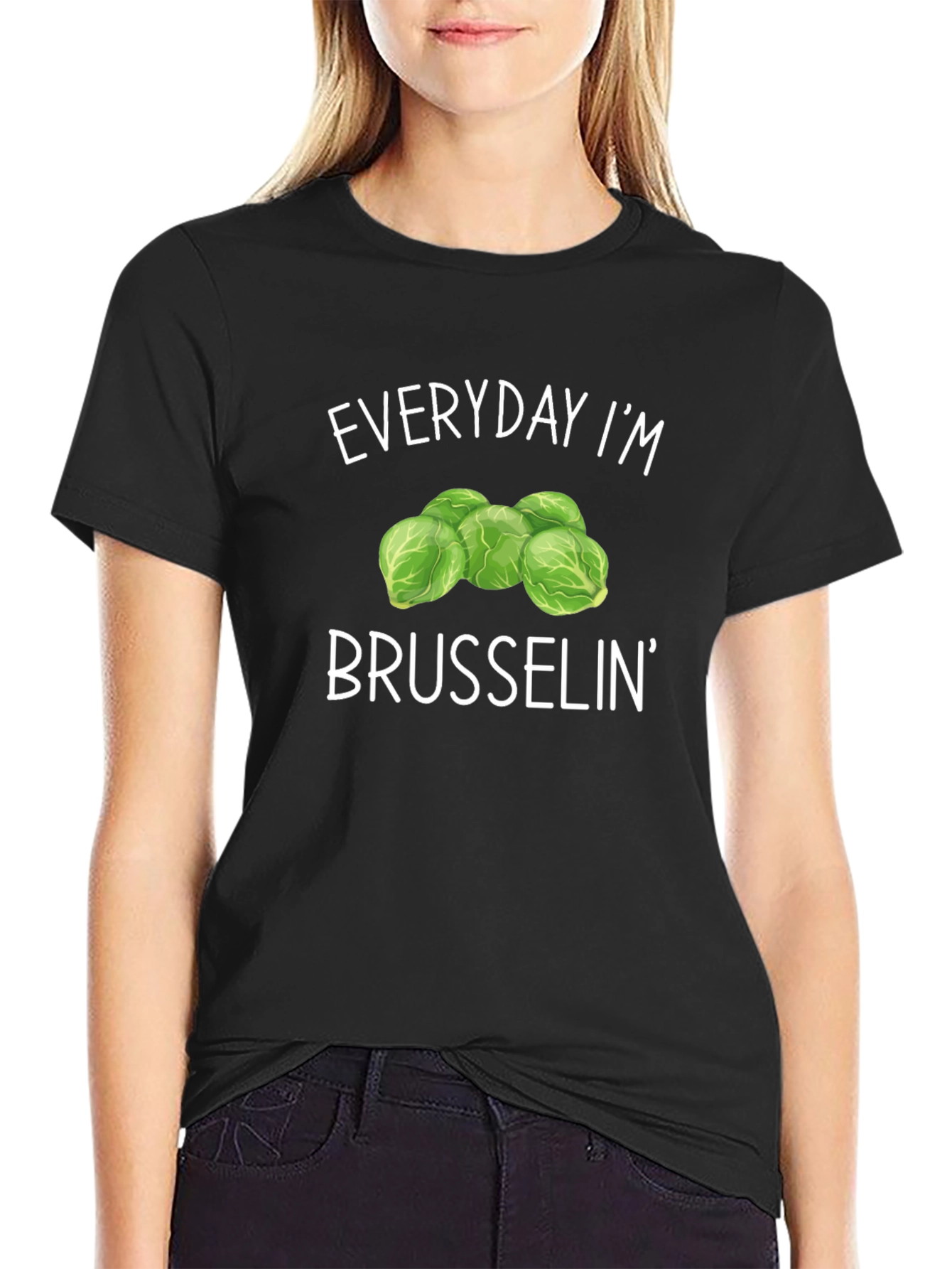 Everyday Im Brussels Tee - Funny Vegetable Graphic T-Shirt