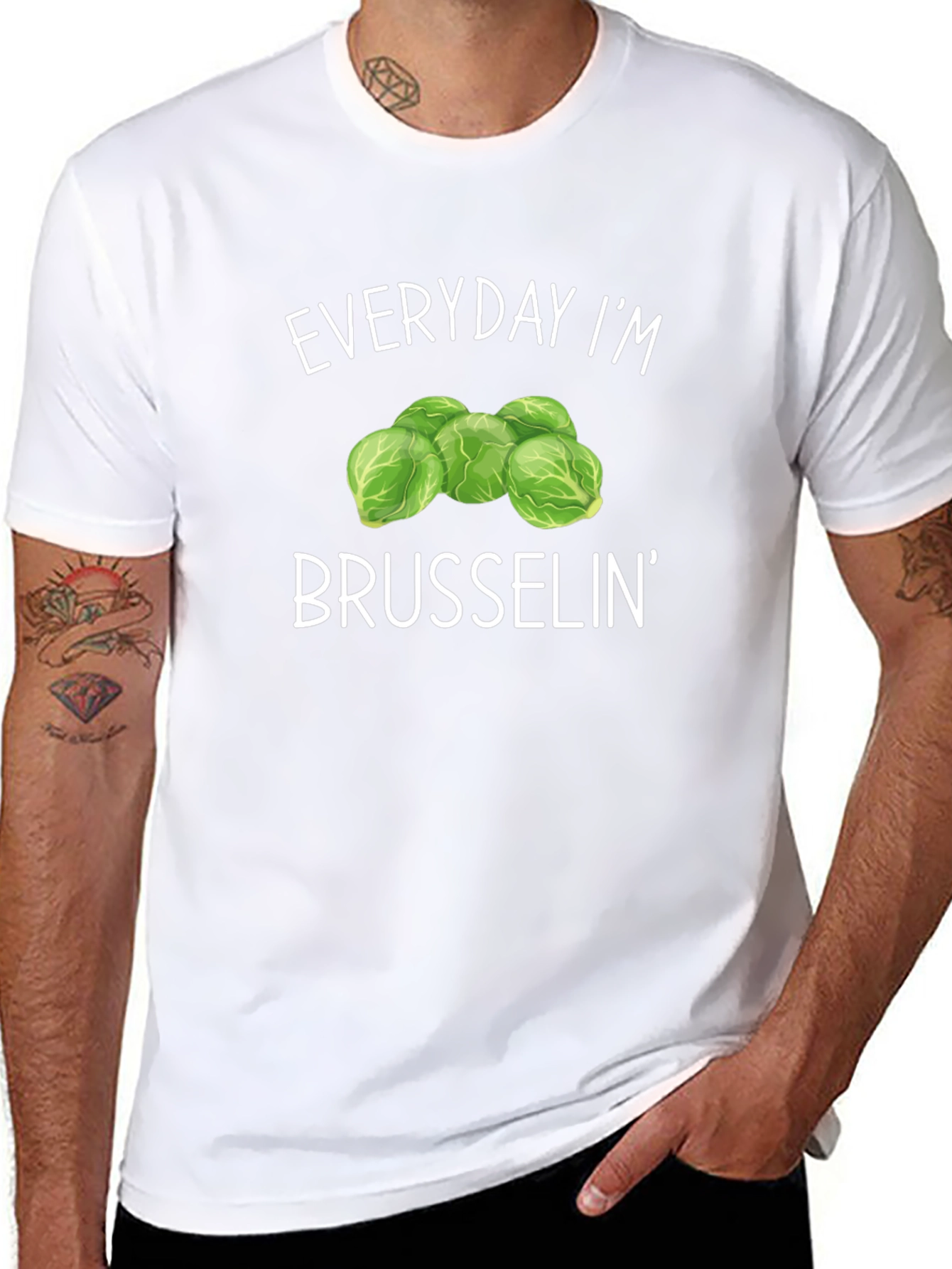 Everyday Im Brussels Tee - Funny Vegetable Graphic T-Shirt