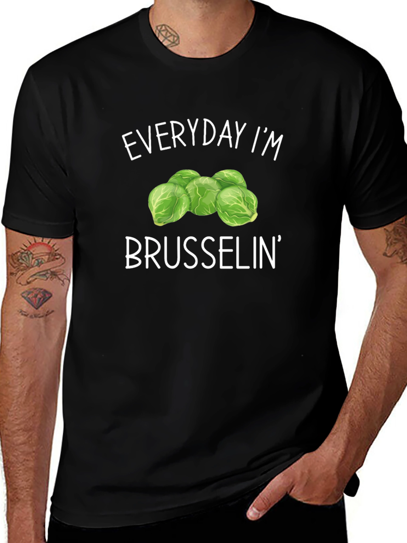 Everyday Im Brussels Tee - Funny Vegetable Graphic T-Shirt