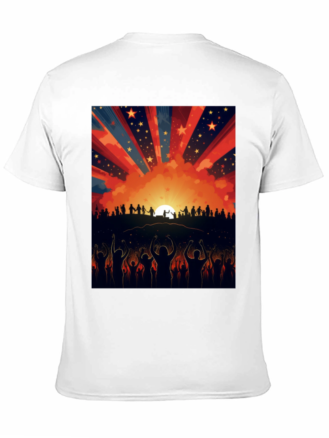 Sunset Crowd Graphic Tee - Black