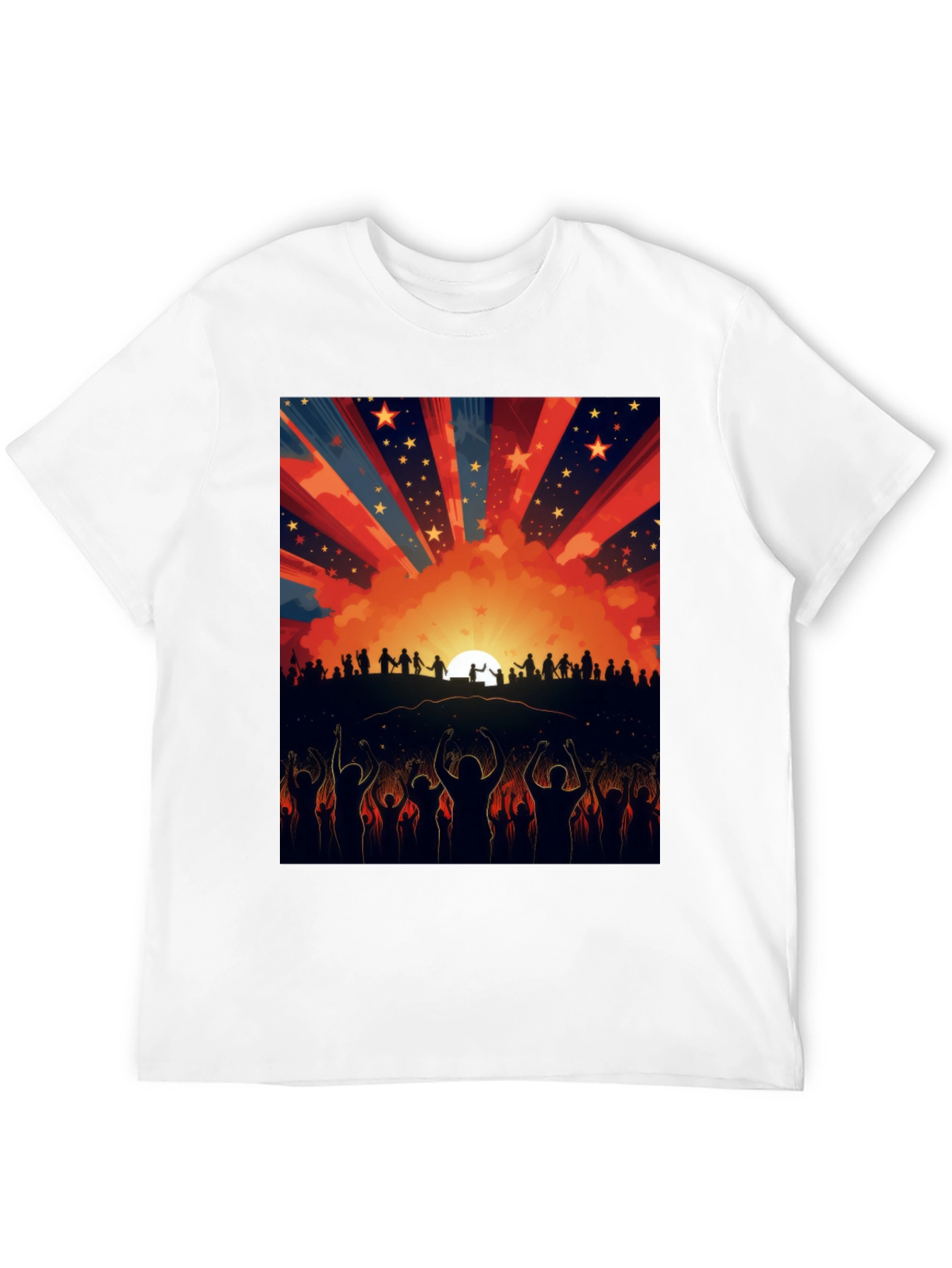 Sunset Crowd Graphic Tee - Black