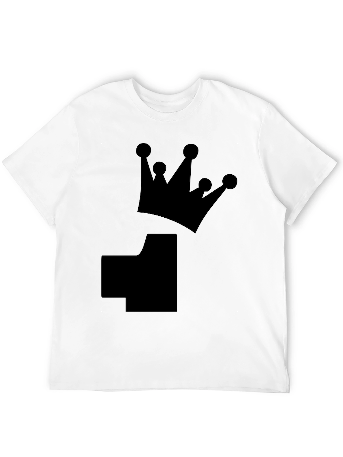 Crown Number T-Shirt - Black Cotton Tee