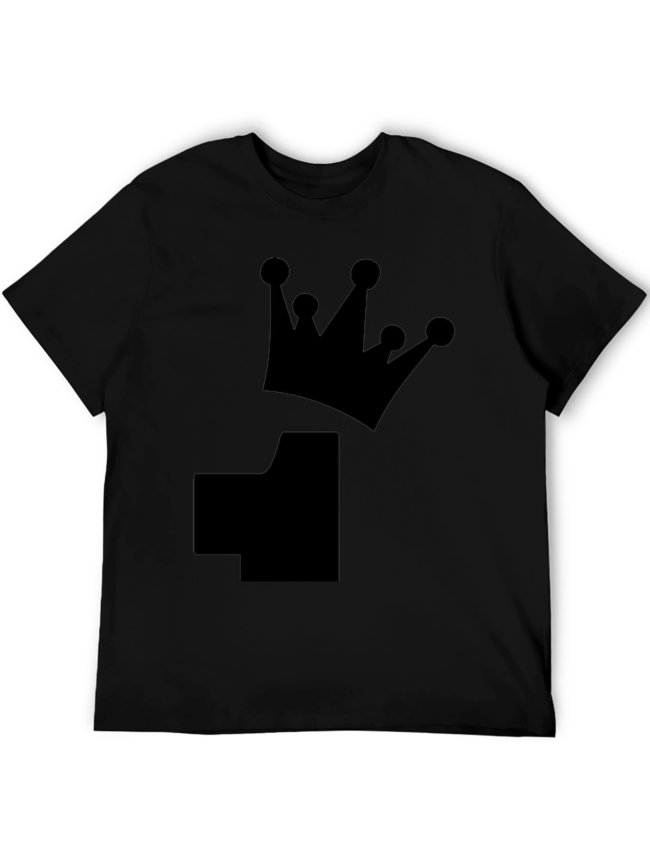 Crown Number T-Shirt - Black Cotton Tee