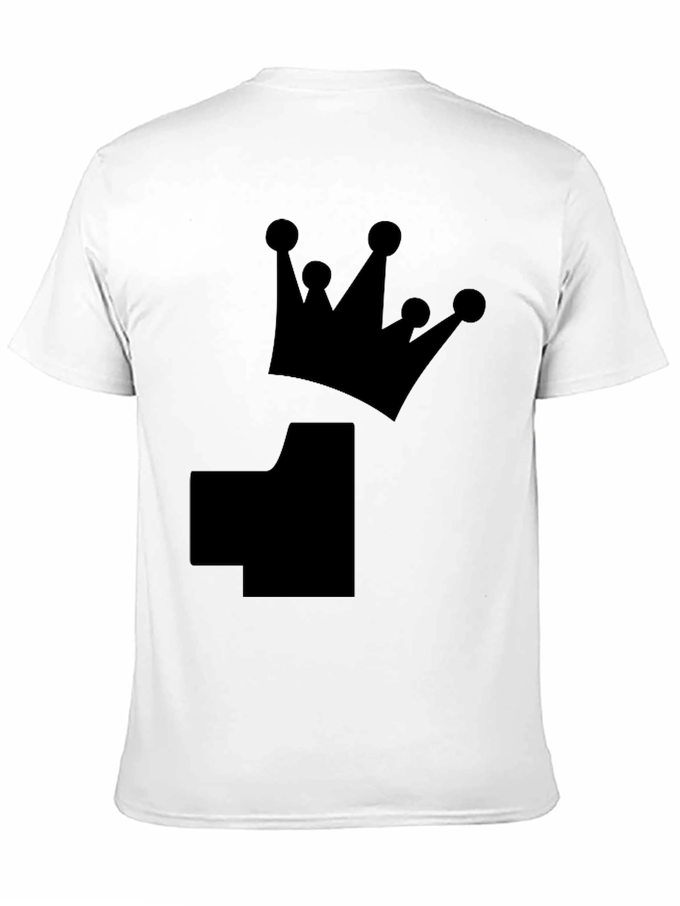 Crown Number T-Shirt - Black Cotton Tee