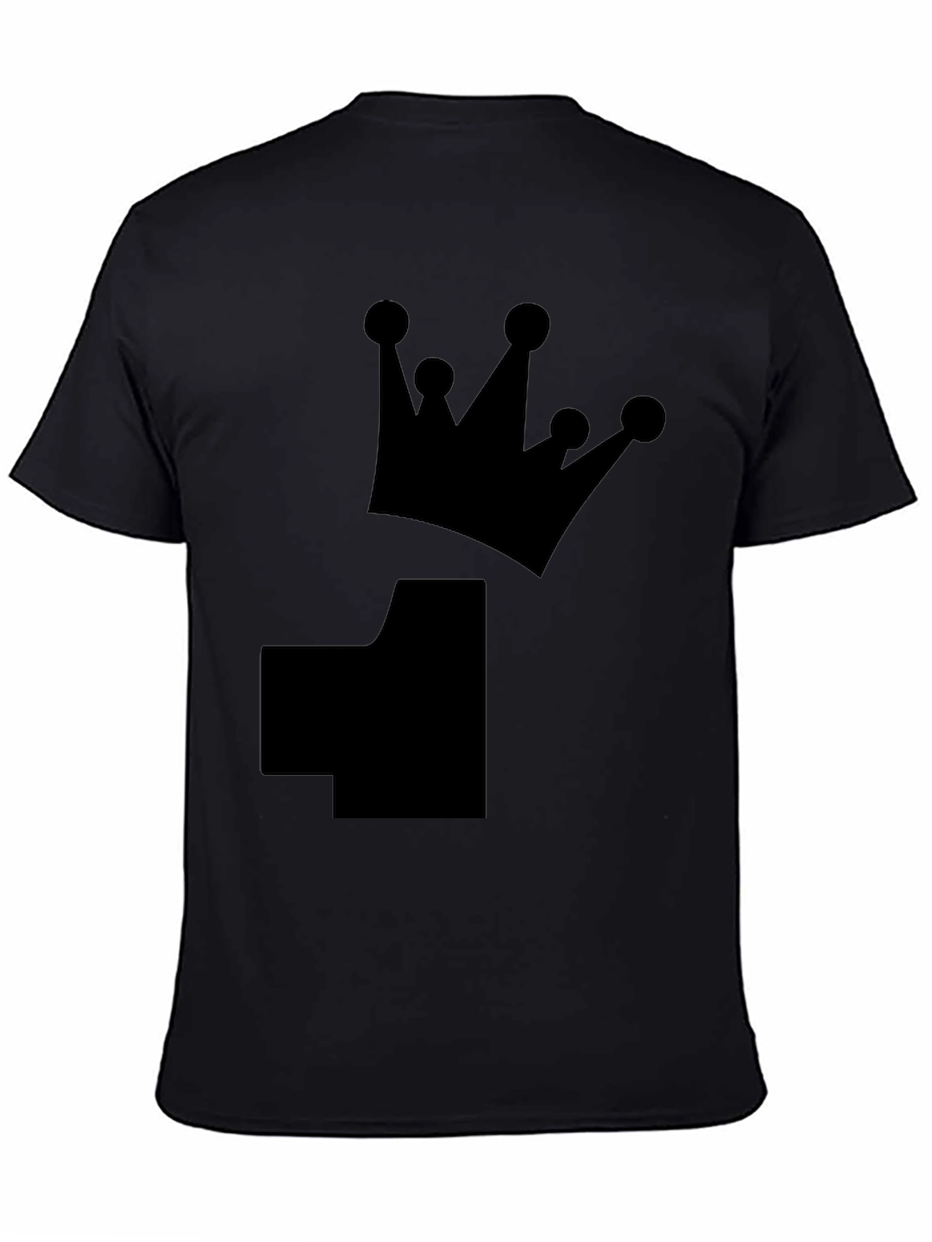 Crown Number T-Shirt - Black Cotton Tee