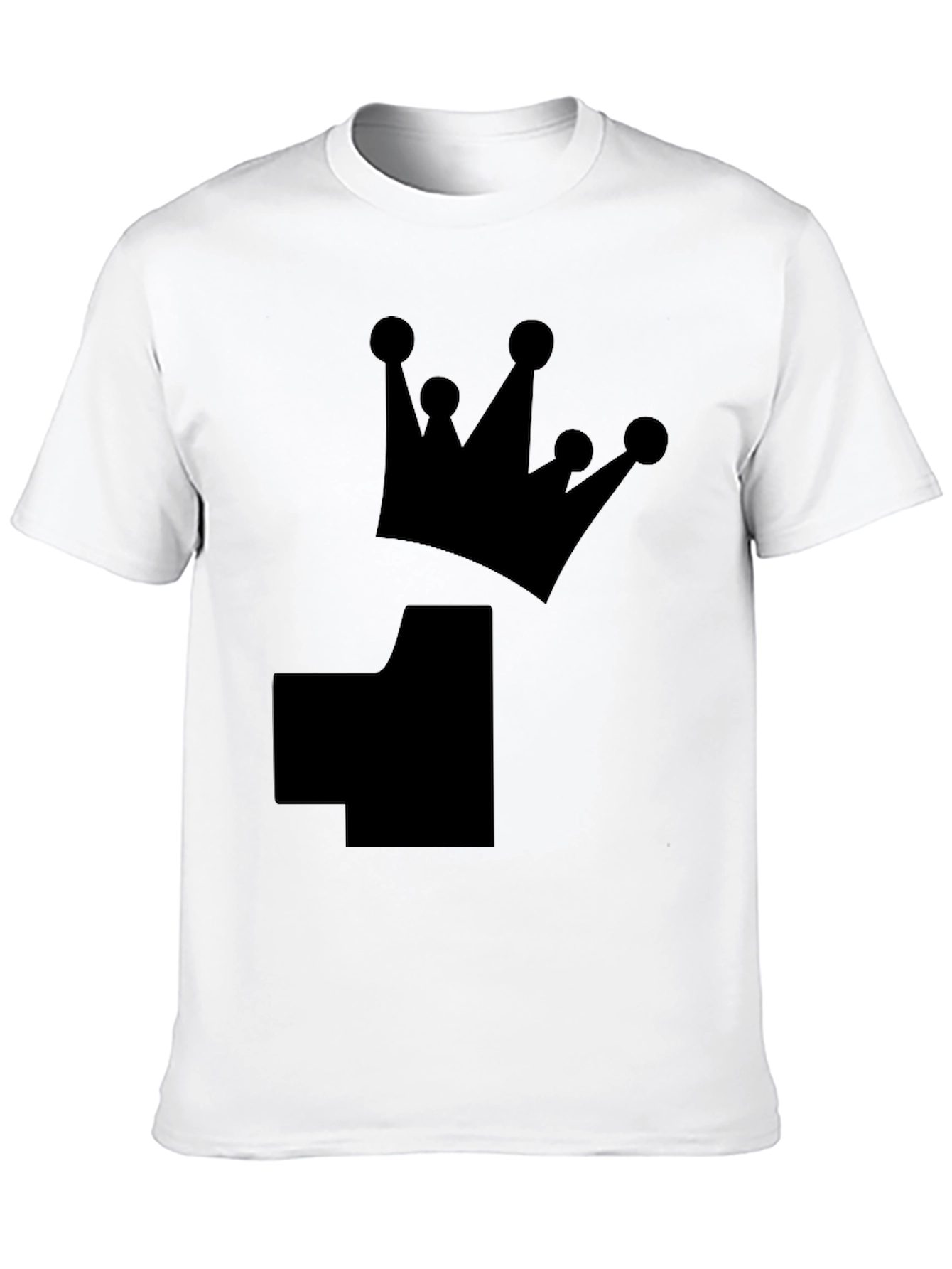 Crown Number T-Shirt - Black Cotton Tee