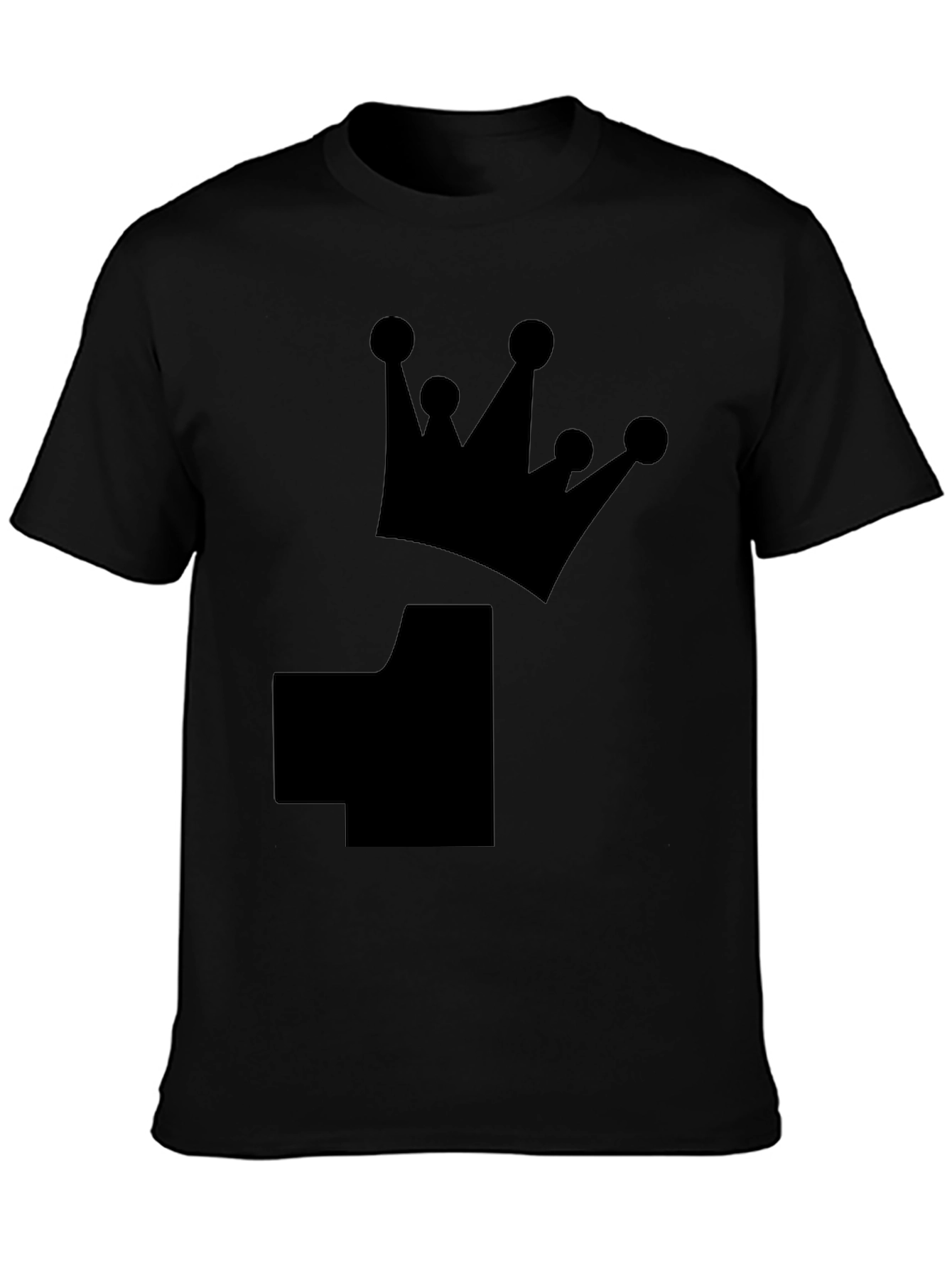 Crown Number T-Shirt - Black Cotton Tee