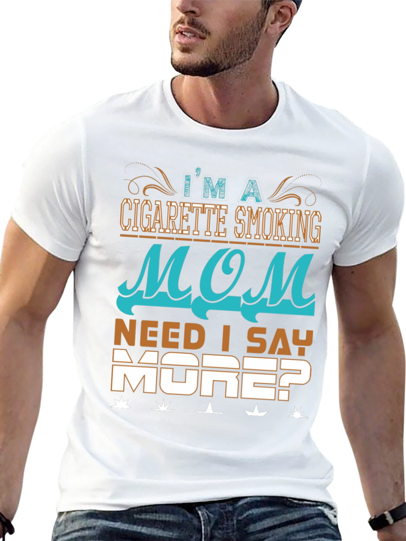 Cigarette Smoking Mom Graphic T-Shirt